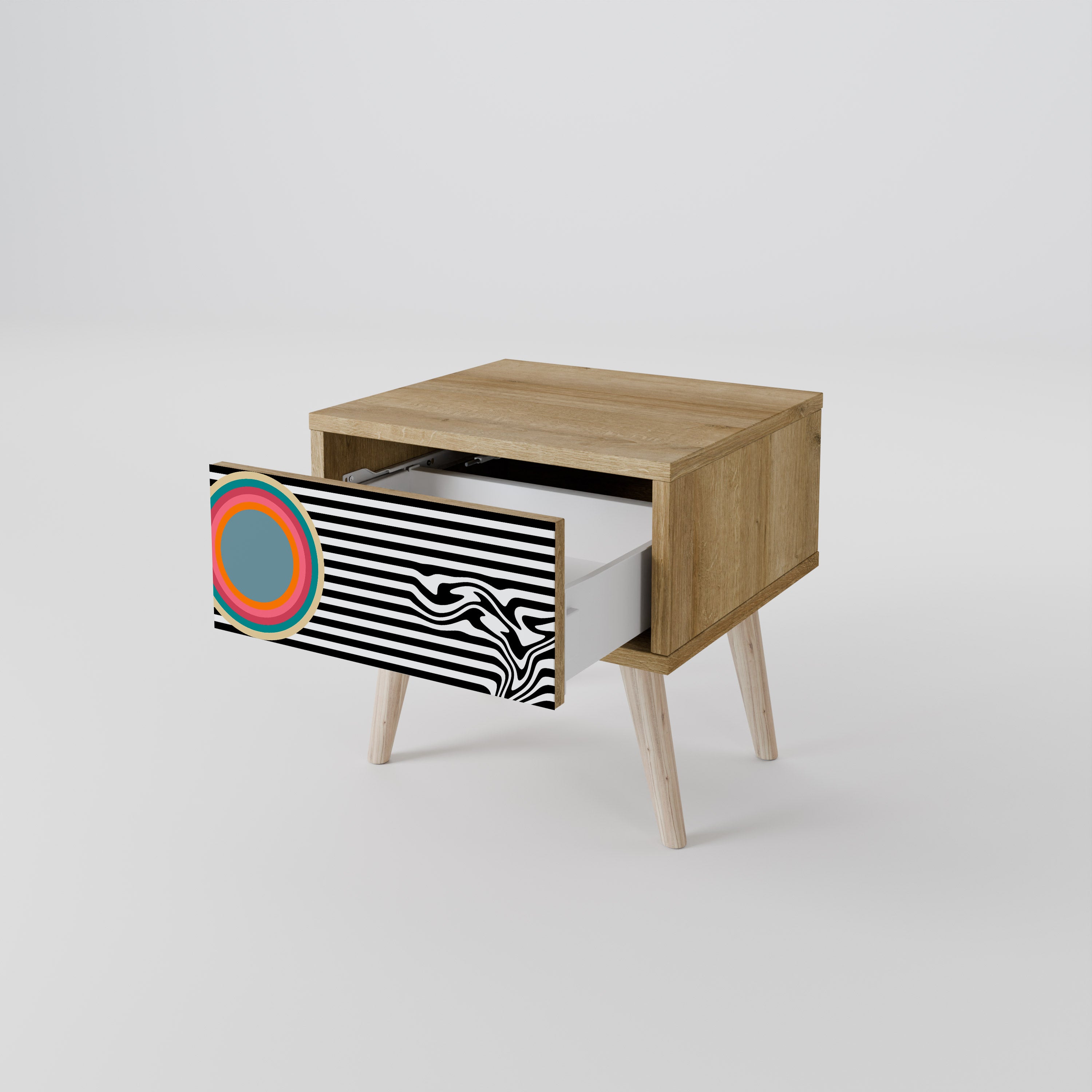 SPECTRA SHOWCASE Nightstand in Oak Effect