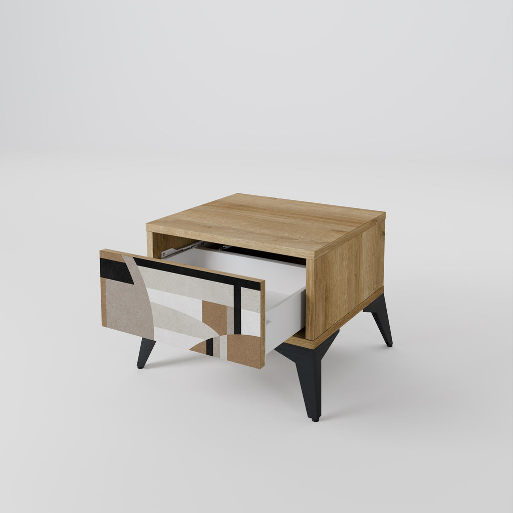 DELICATE MEMENTO Nightstand in Oak Effect