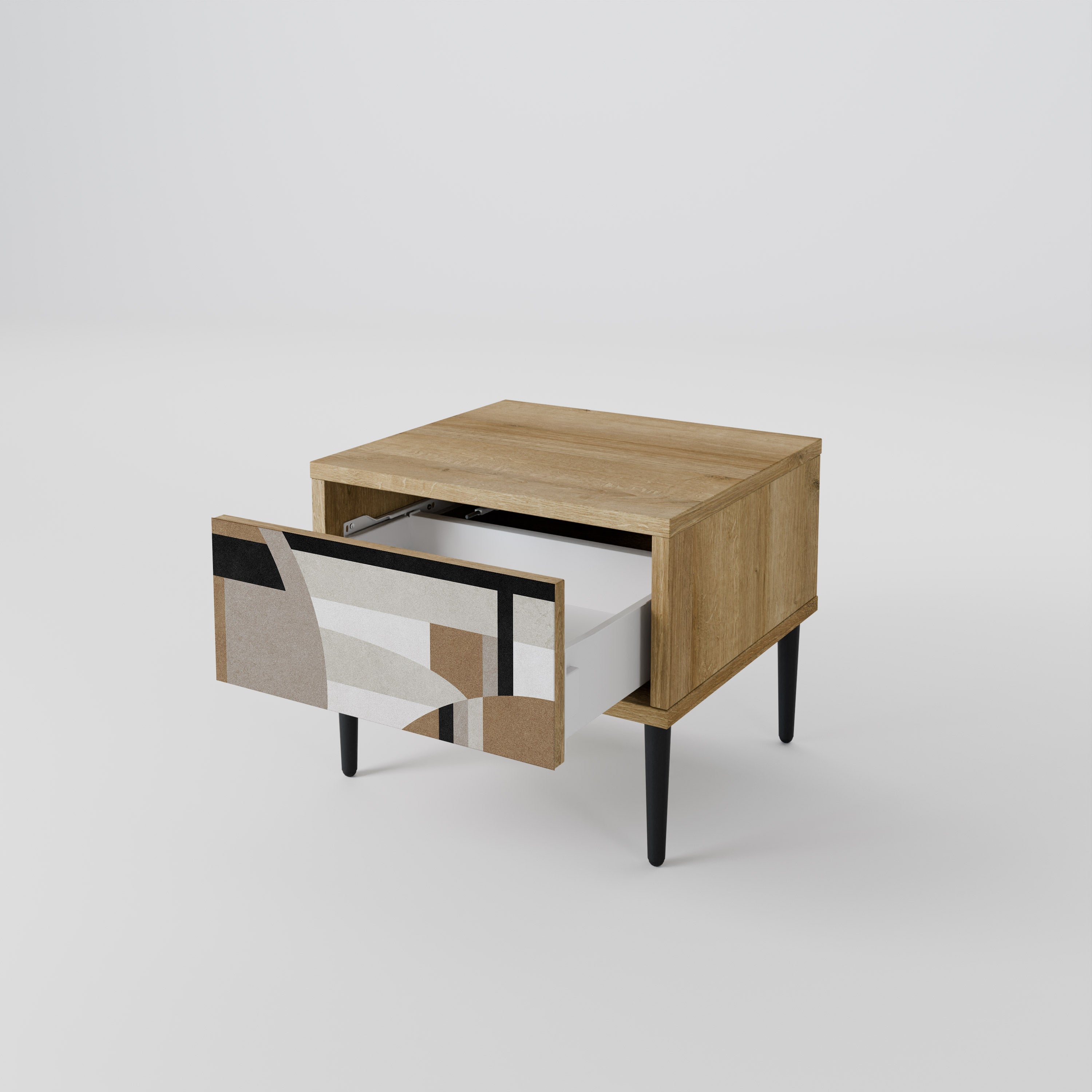 DELICATE MEMENTO Nightstand in Oak Effect