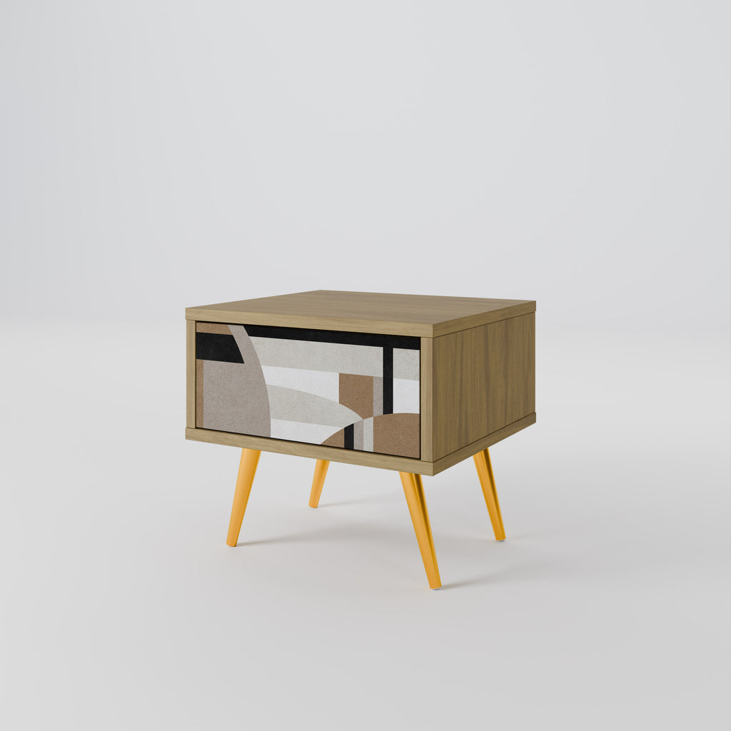 DELICATE MEMENTO Nightstand in Oak Effect