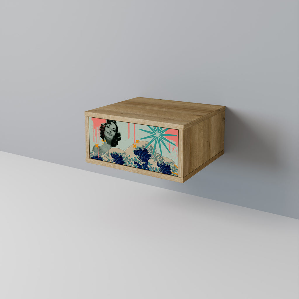 KANAGAWA BEAUTY Nightstand in Oak Effect