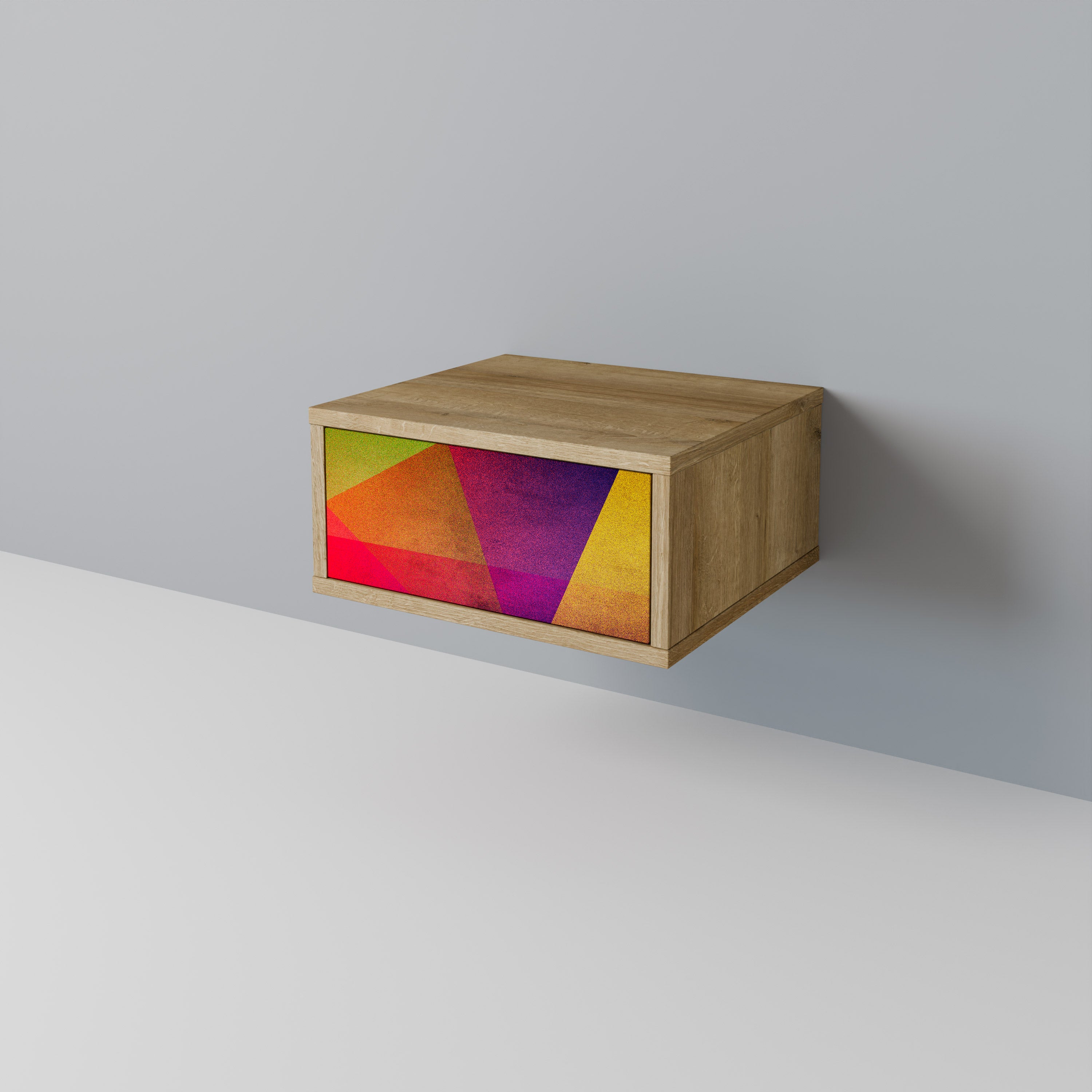 VIVID GEOMETRY Nightstand in Oak Effect