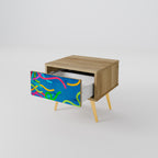 STREAMER TANGLE Mesita de Noche en Efecto Roble