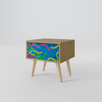 STREAMER TANGLE Mesita de Noche en Efecto Roble