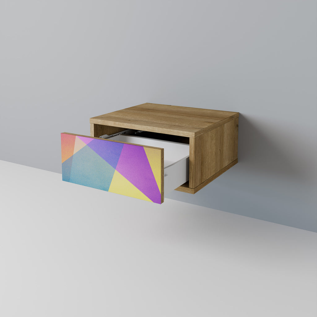 BRIGHT GEOMETRY Nightstand in Oak Effect