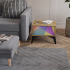 BRIGHT GEOMETRY Mesita de Noche en Efecto Roble