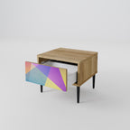 BRIGHT GEOMETRY Mesita de Noche en Efecto Roble