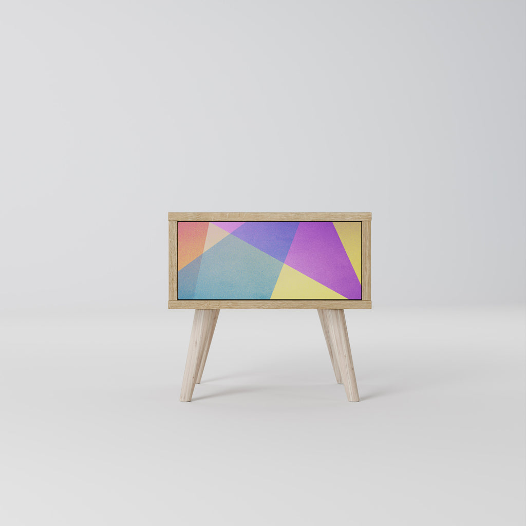 BRIGHT GEOMETRY Nightstand in Oak Effect