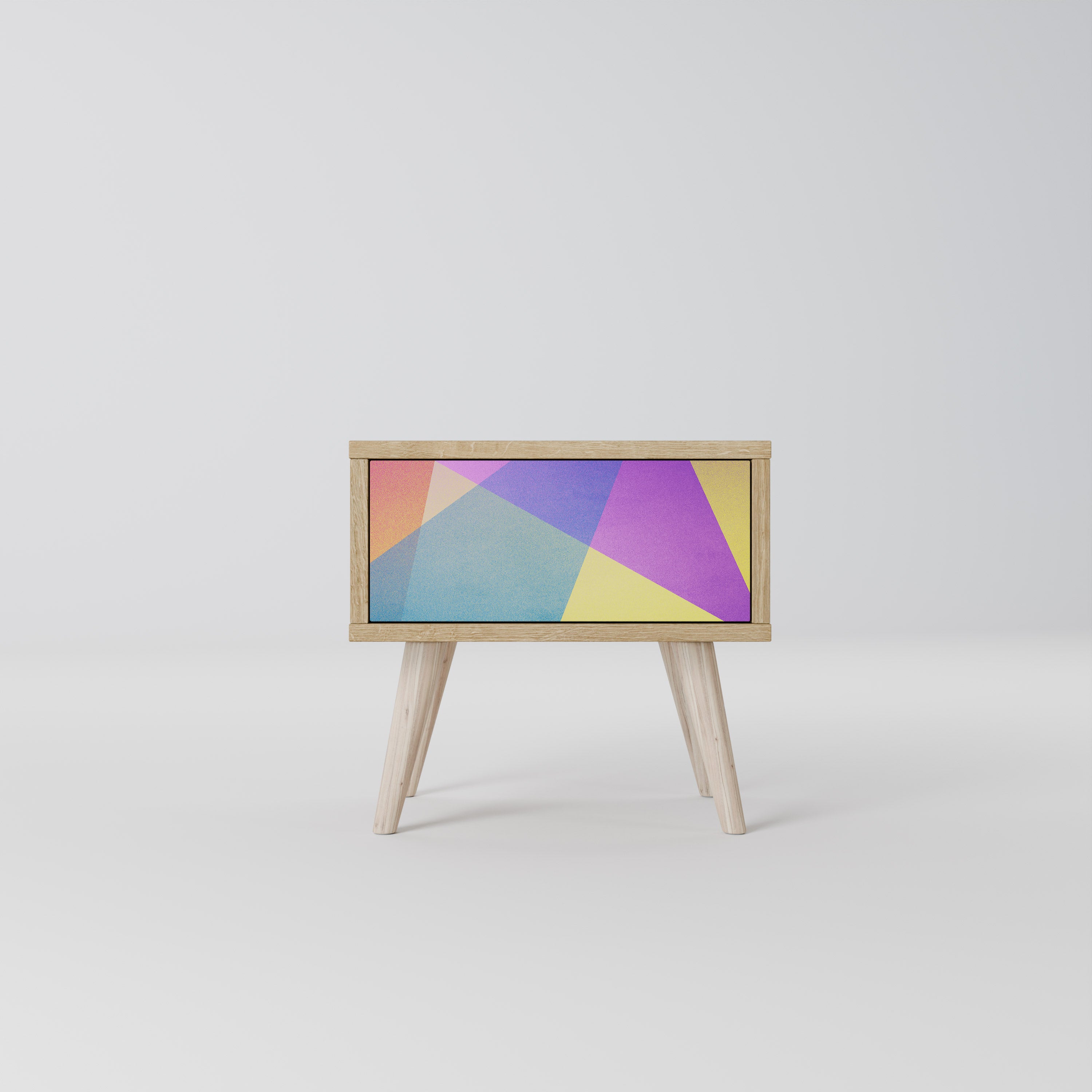 BRIGHT GEOMETRY Nightstand in Oak Effect