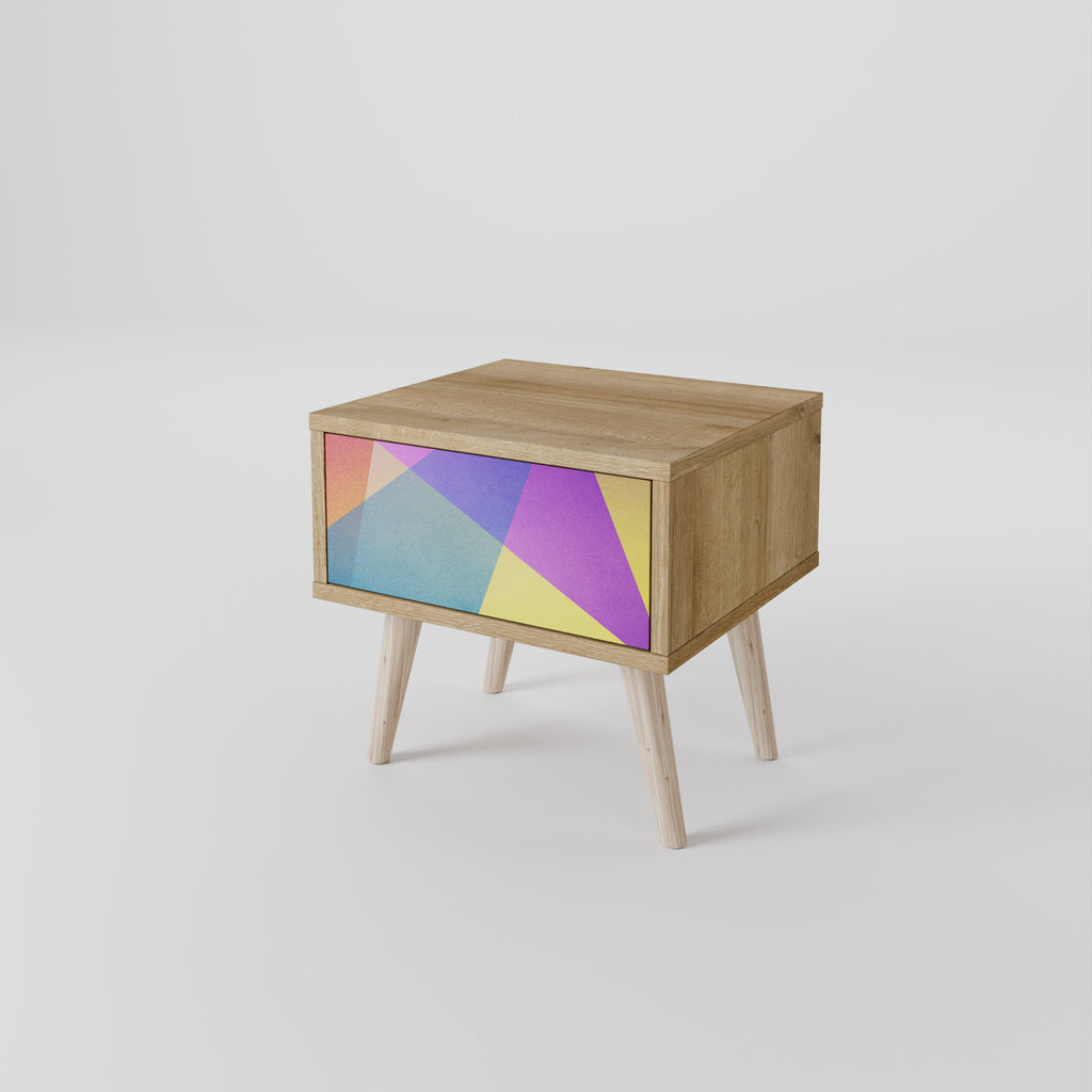 BRIGHT GEOMETRY Nightstand in Oak Effect