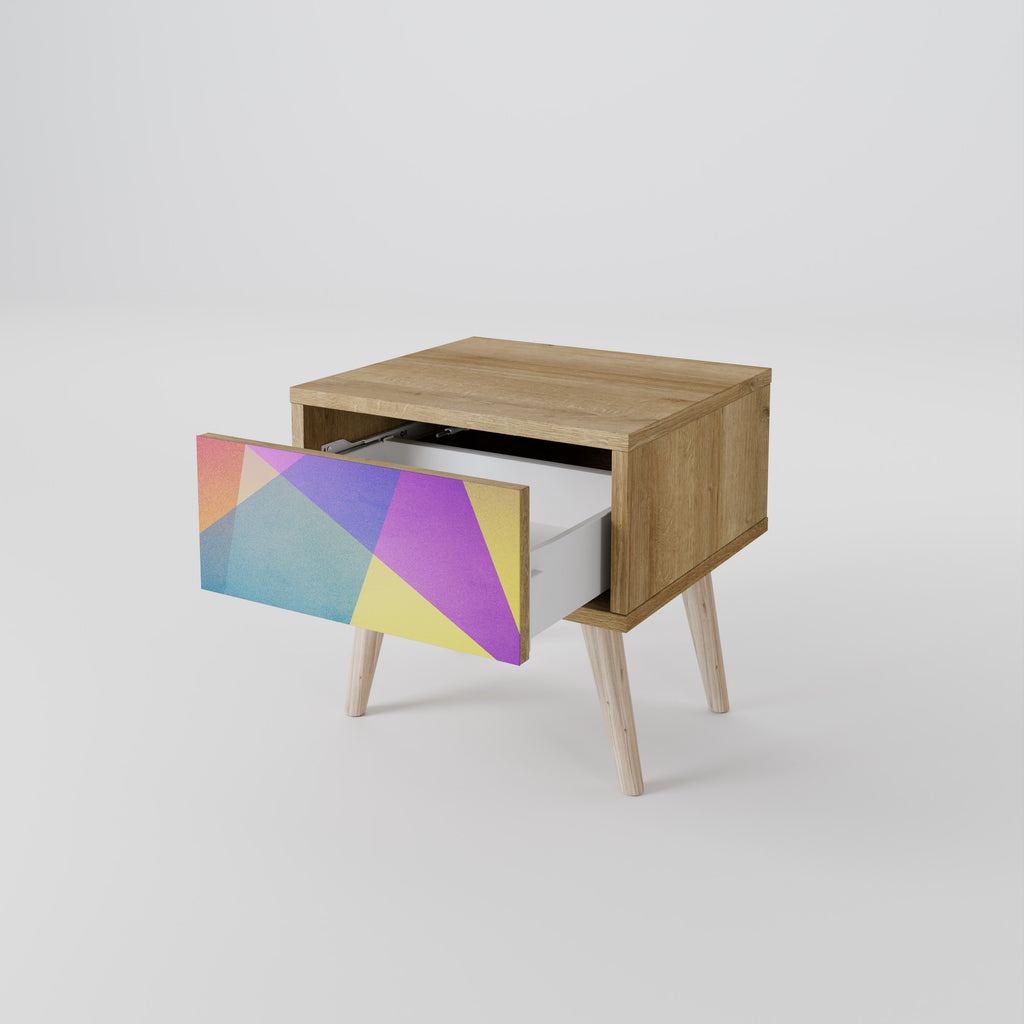BRIGHT GEOMETRY Nightstand in Oak Effect