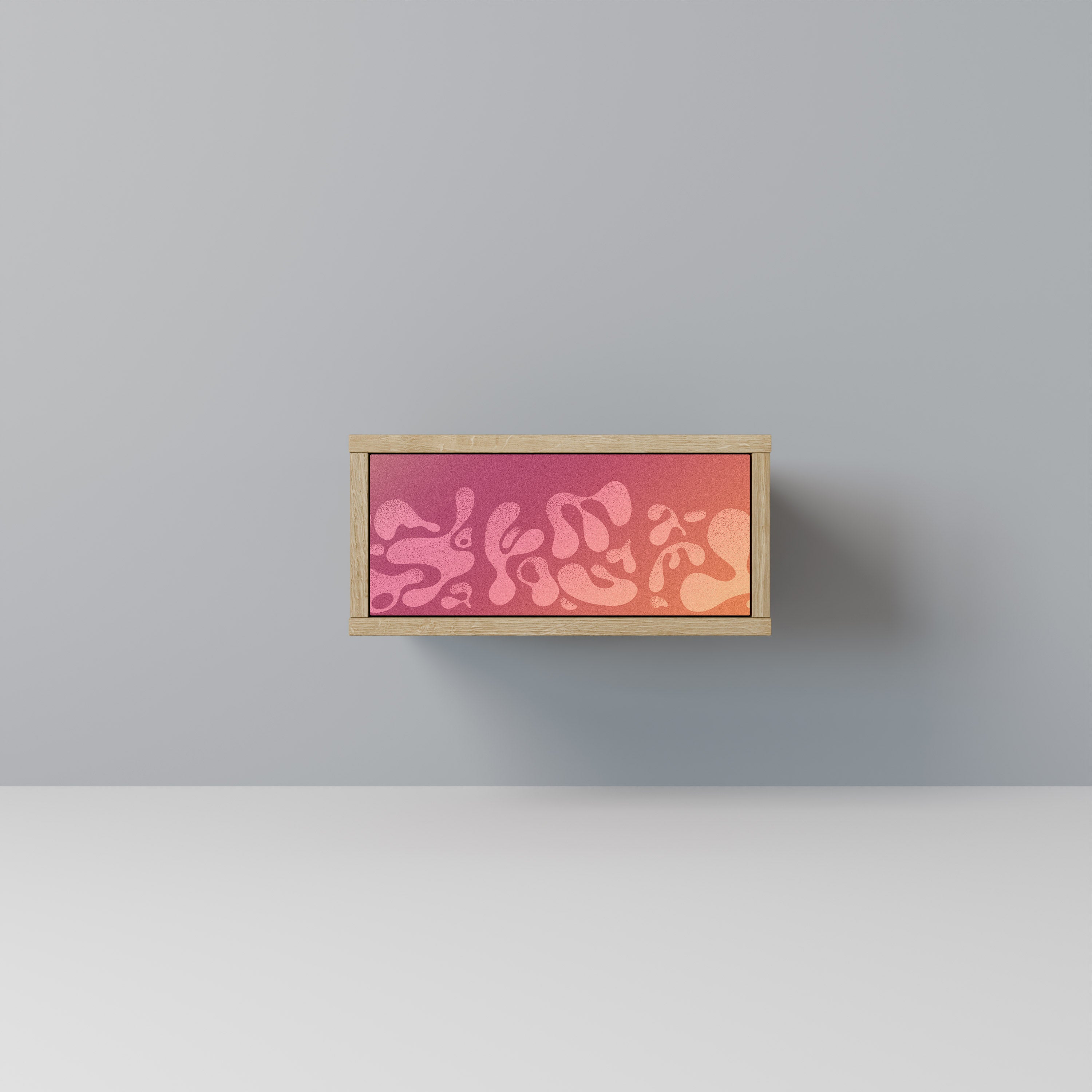 IRREGULAR PINK Nightstand in Oak Effect