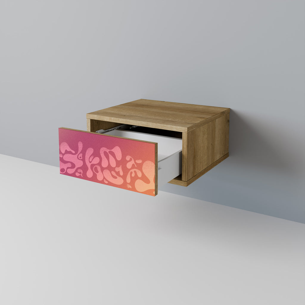 IRREGULAR PINK Nightstand in Oak Effect
