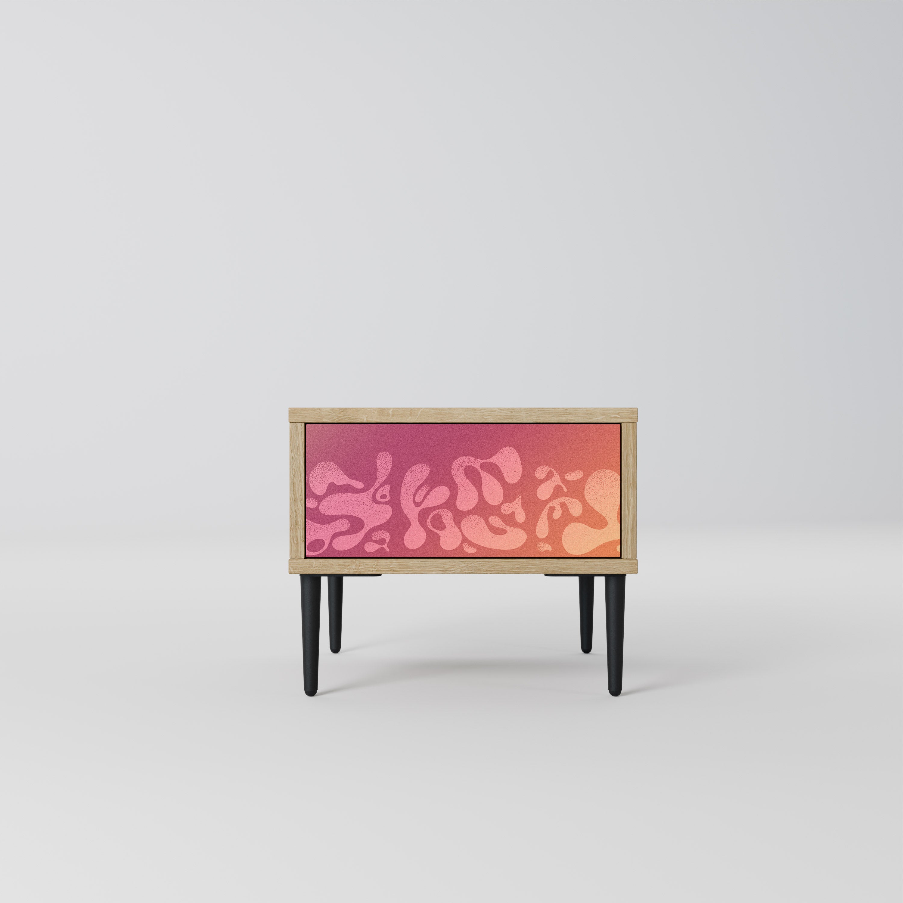IRREGULAR PINK Nightstand in Oak Effect