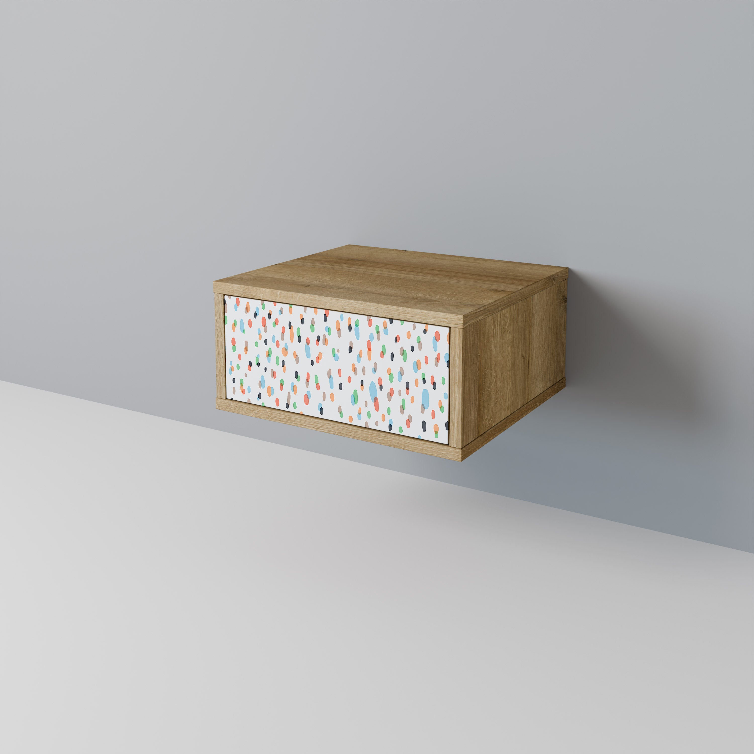 ENERGETIC SPOTS Nightstand in Oak Effect
