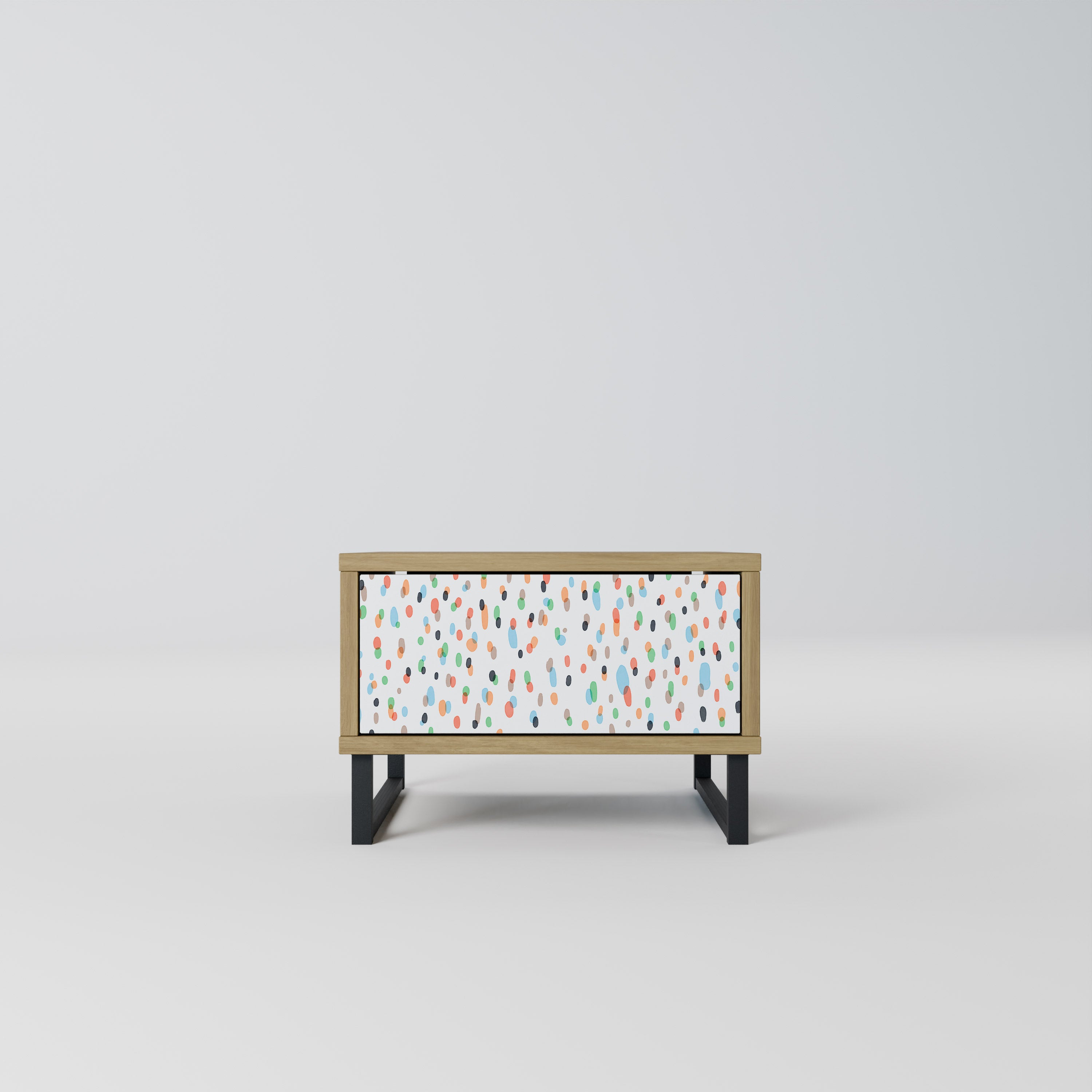 ENERGETIC SPOTS Nightstand in Oak Effect