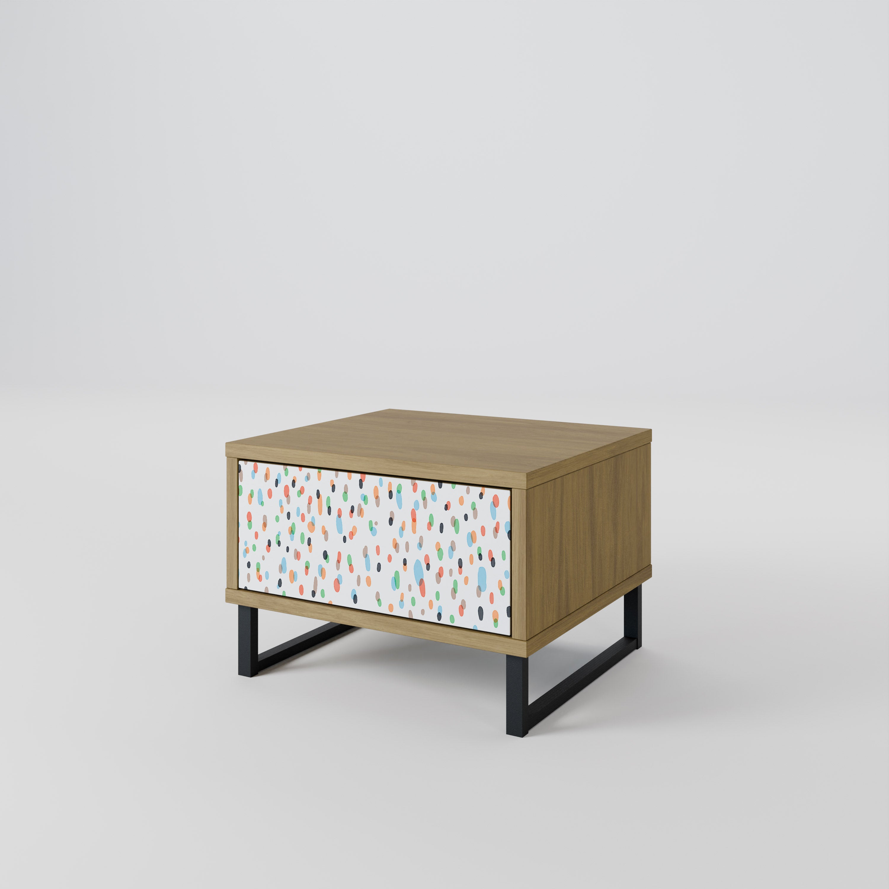 ENERGETIC SPOTS Nightstand in Oak Effect