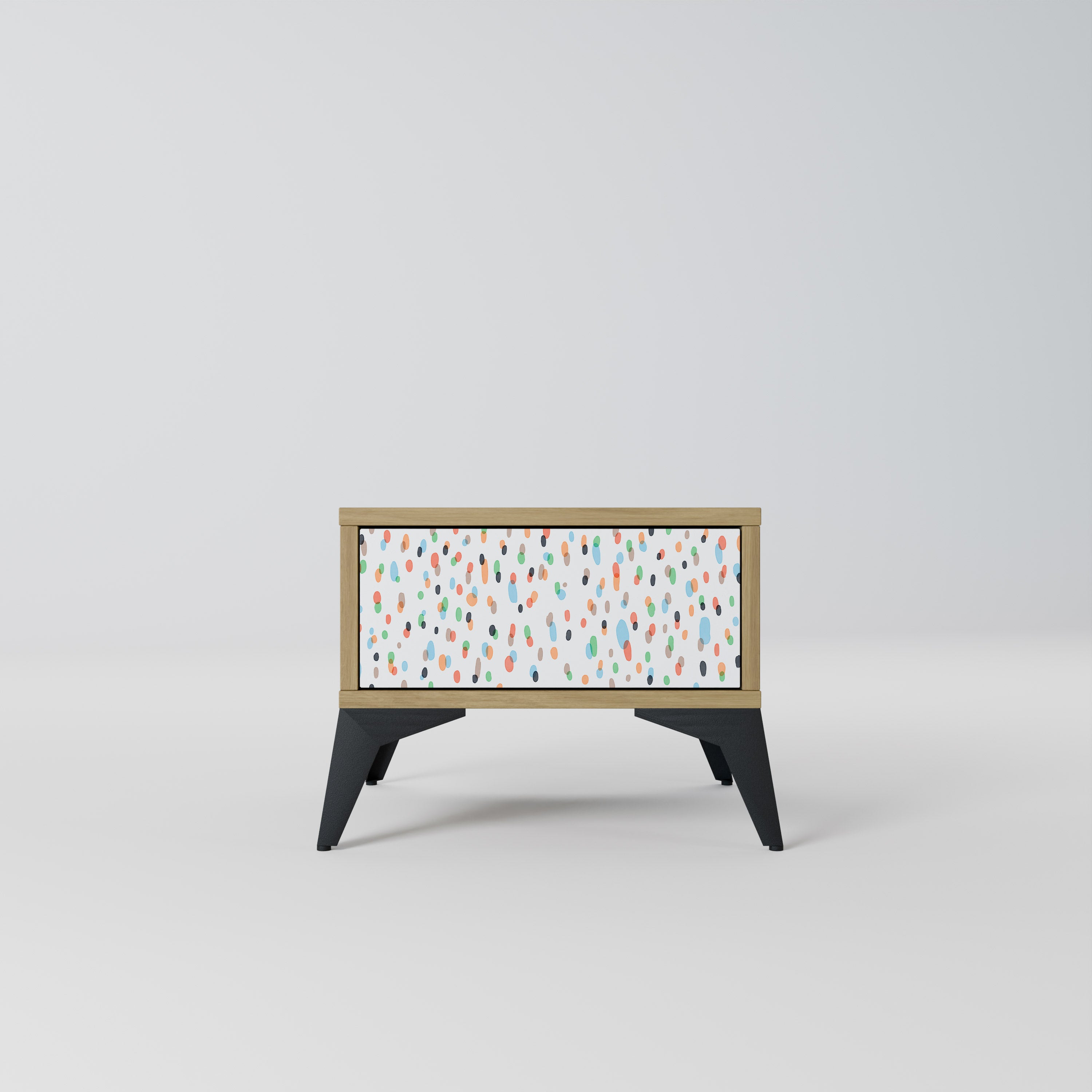 ENERGETIC SPOTS Nightstand in Oak Effect