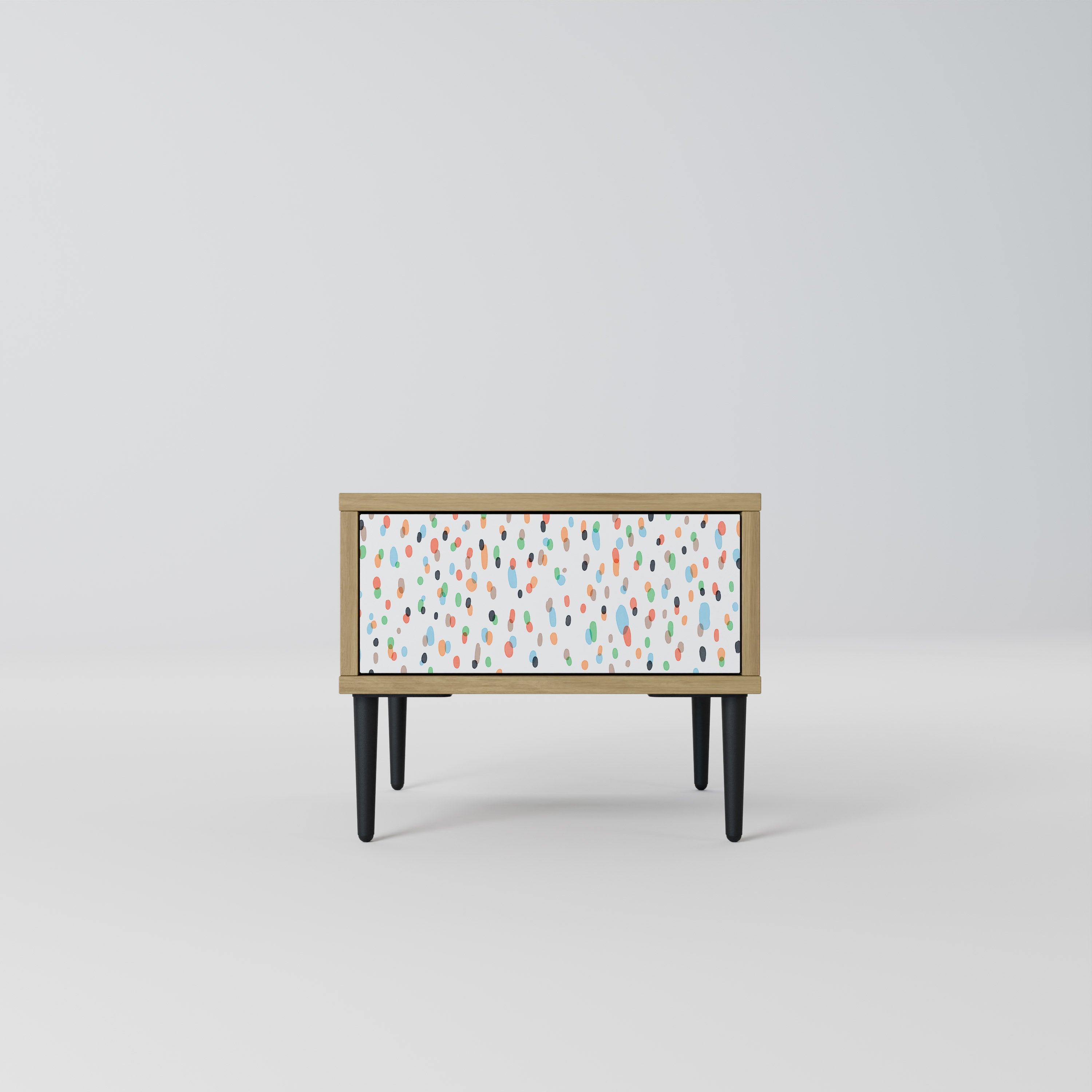 ENERGETIC SPOTS Nightstand in Oak Effect