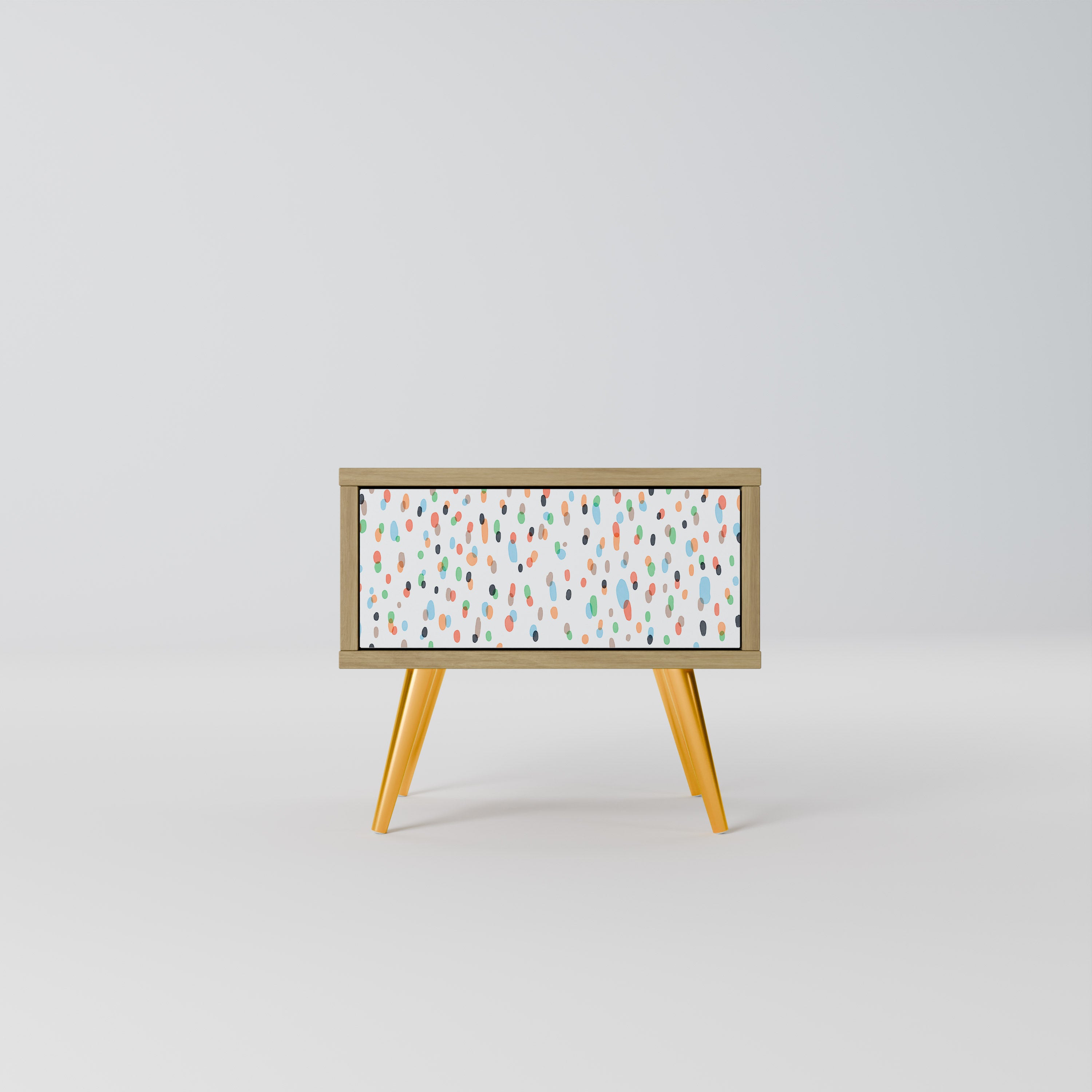 ENERGETIC SPOTS Nightstand in Oak Effect