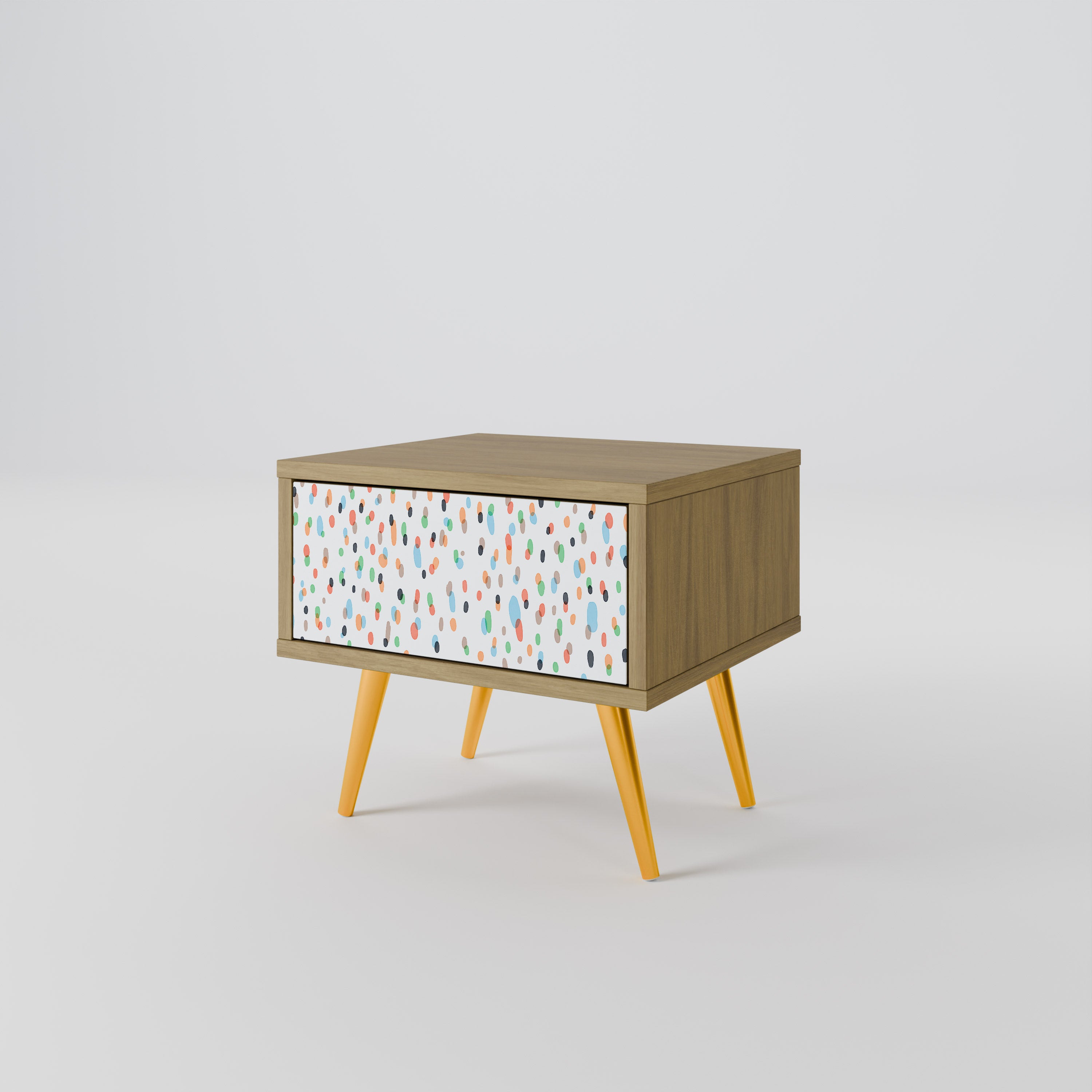 ENERGETIC SPOTS Nightstand in Oak Effect