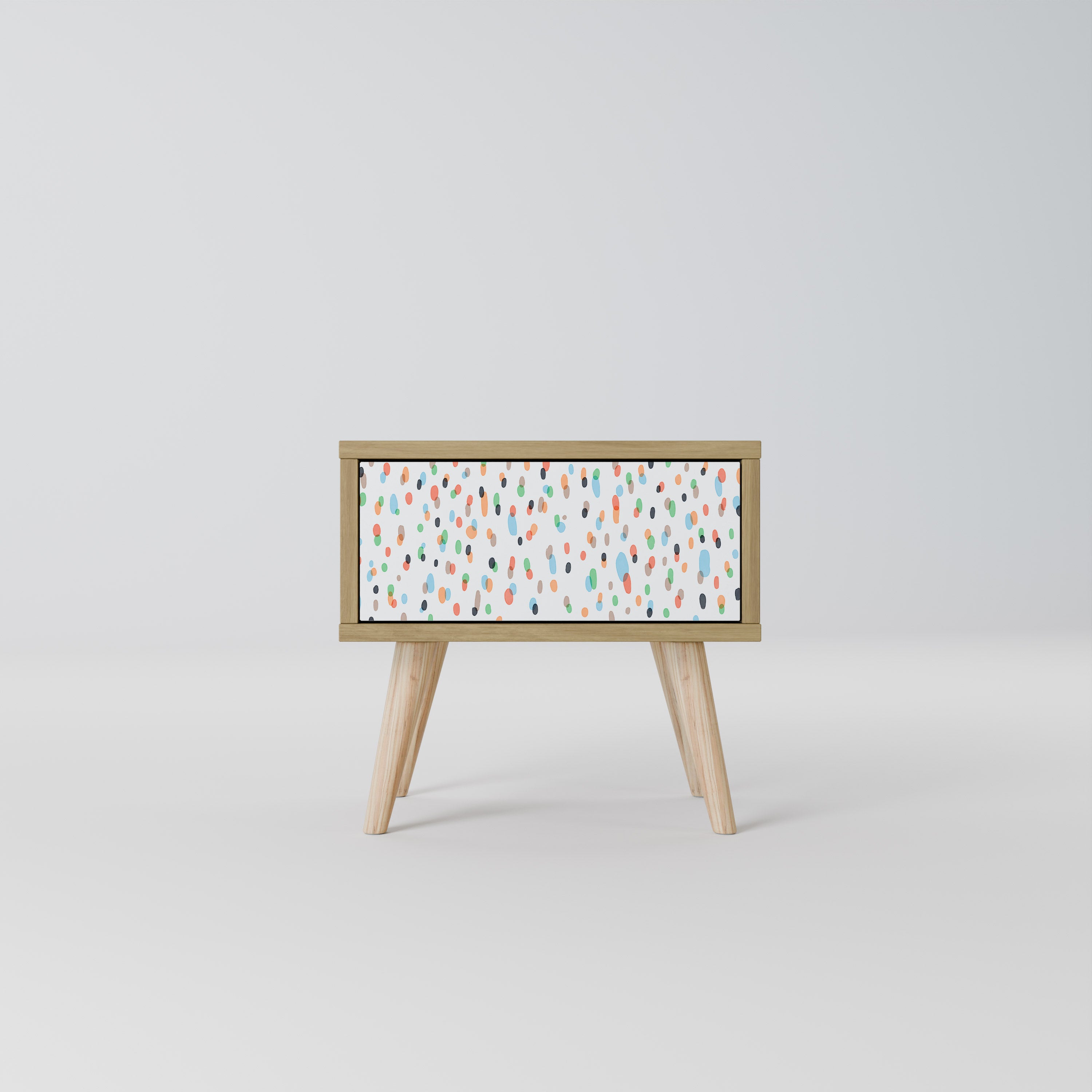 ENERGETIC SPOTS Nightstand in Oak Effect