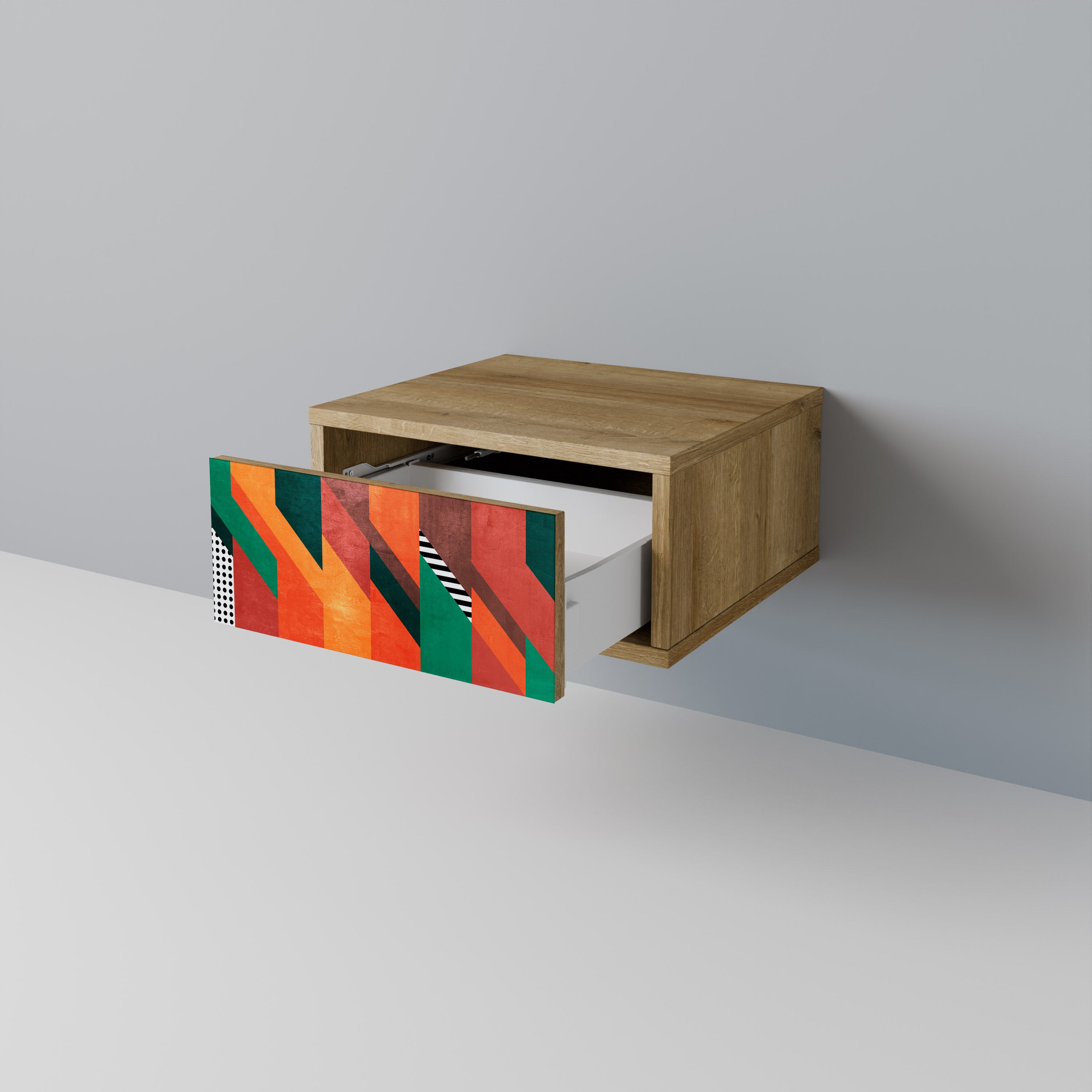 MAKESHIFT ARTISTRY Nightstand in Oak Effect