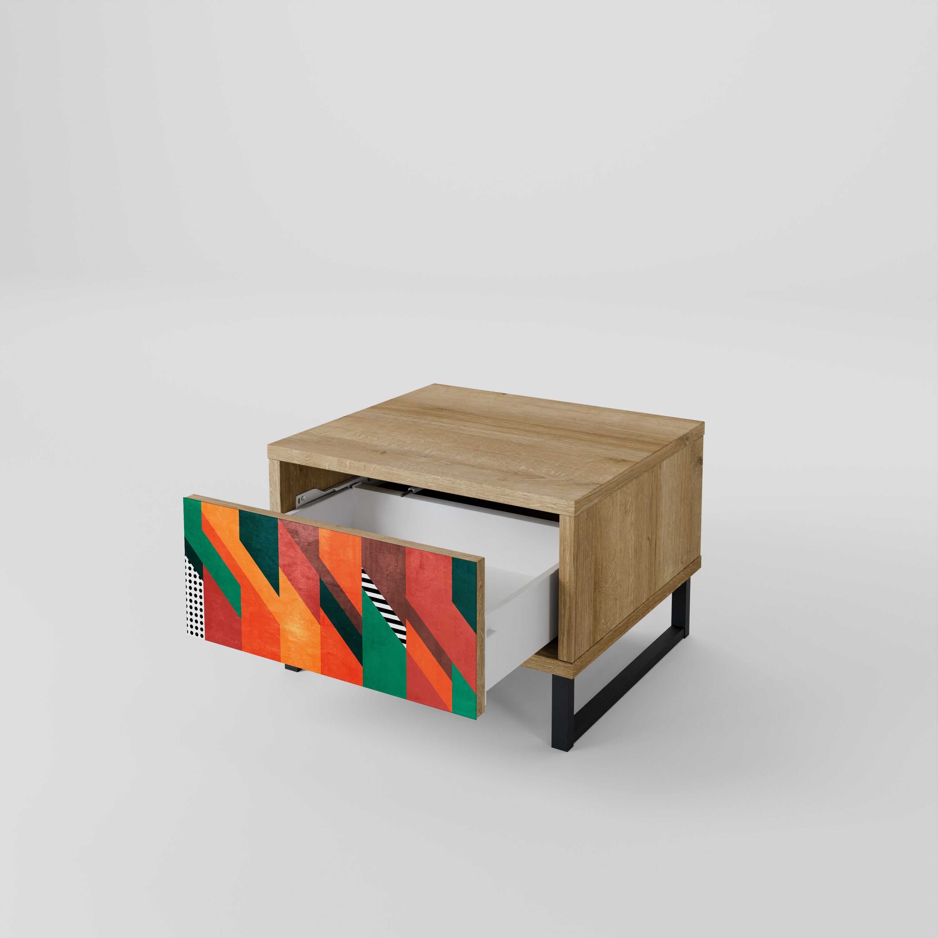 MAKESHIFT ARTISTRY Nightstand in Oak Effect