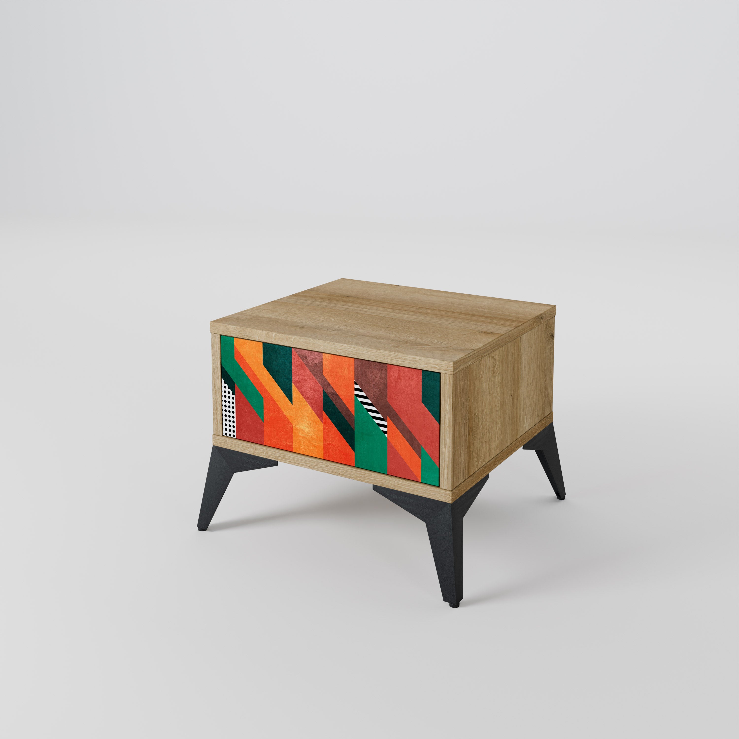 MAKESHIFT ARTISTRY Nightstand in Oak Effect