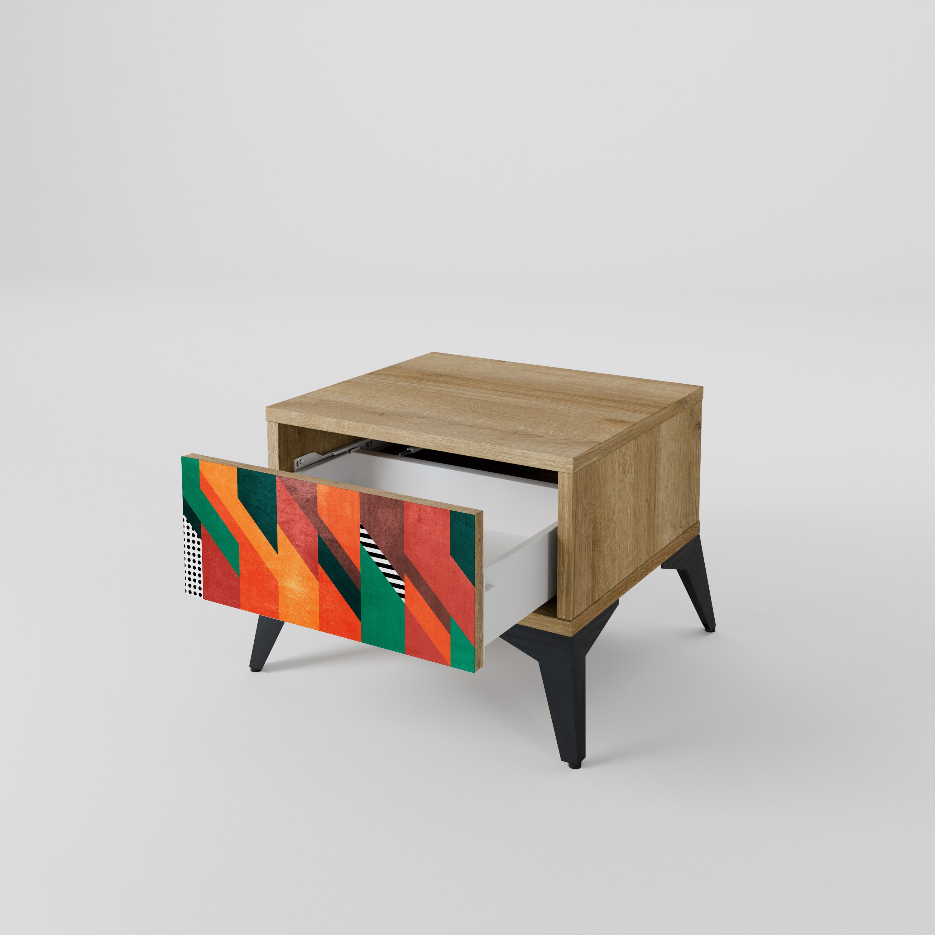 MAKESHIFT ARTISTRY Nightstand in Oak Effect