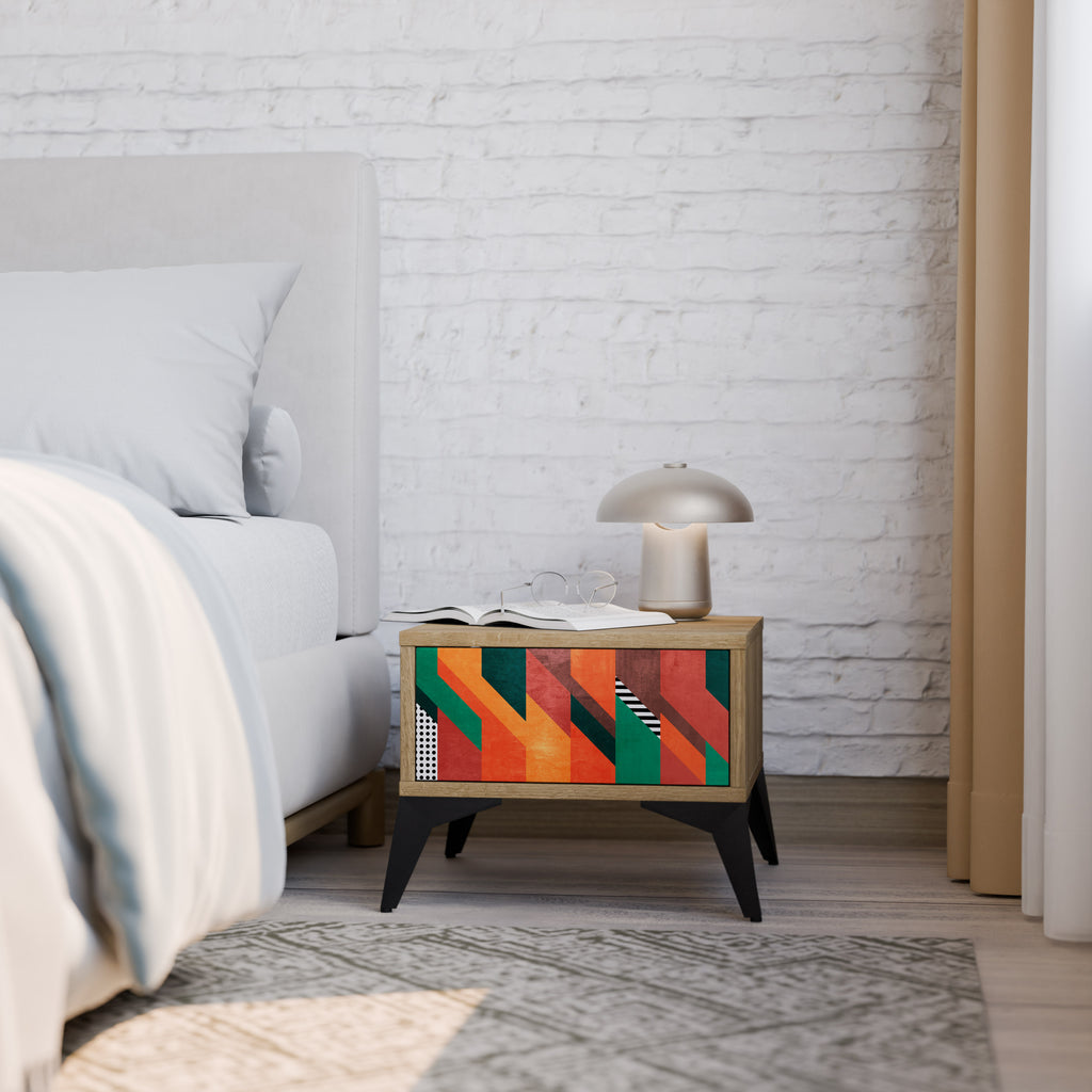 MAKESHIFT ARTISTRY Nightstand in Oak Effect