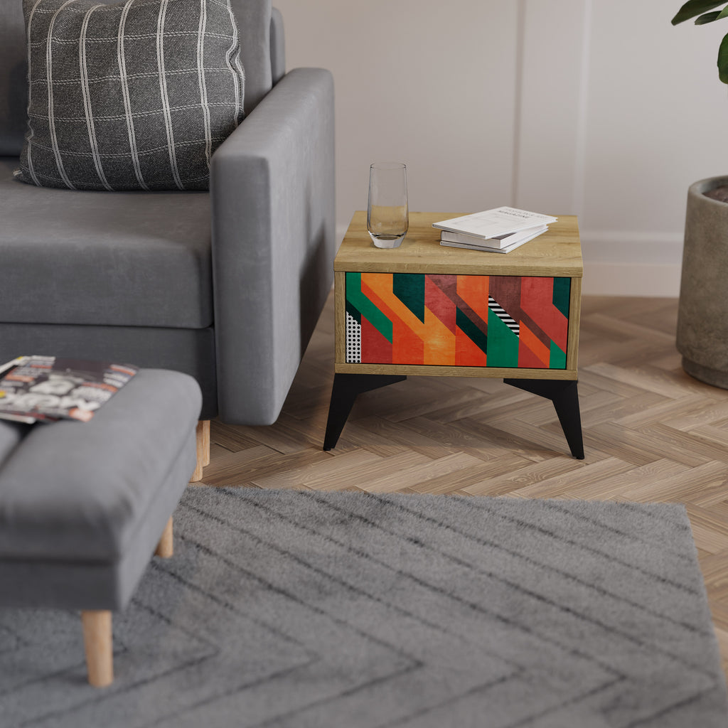 MAKESHIFT ARTISTRY Nightstand in Oak Effect