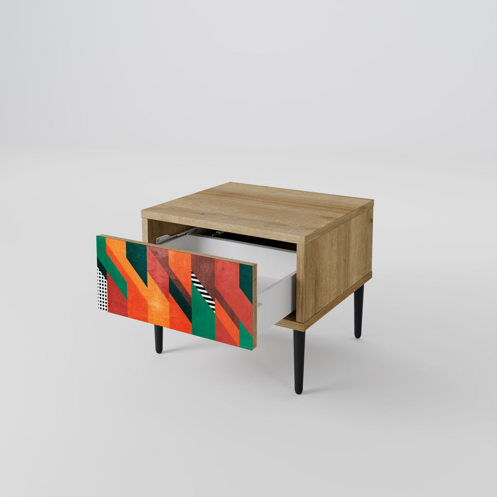 MAKESHIFT ARTISTRY Nightstand in Oak Effect