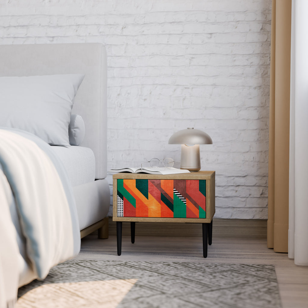 MAKESHIFT ARTISTRY Nightstand in Oak Effect