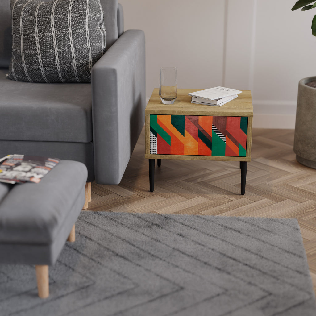 MAKESHIFT ARTISTRY Nightstand in Oak Effect