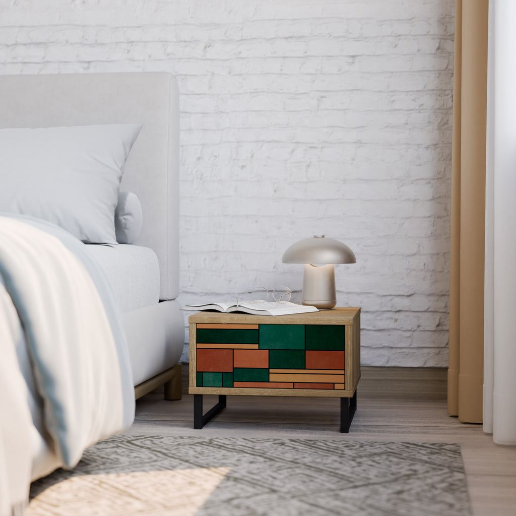 EARTHY FIGURES Nightstand in Oak Effect