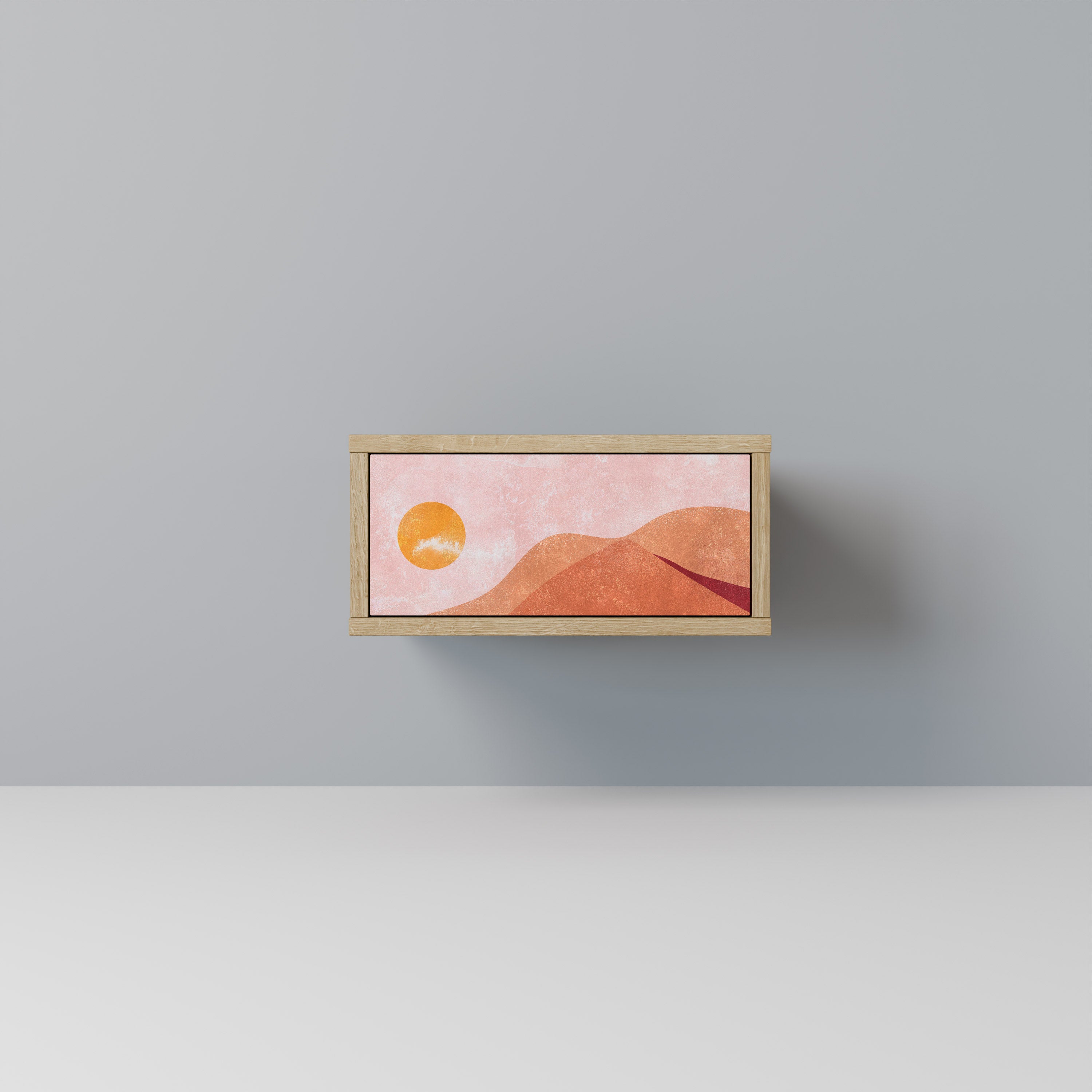 LUMINOUS SUNLIGHT Nightstand in Oak Effect