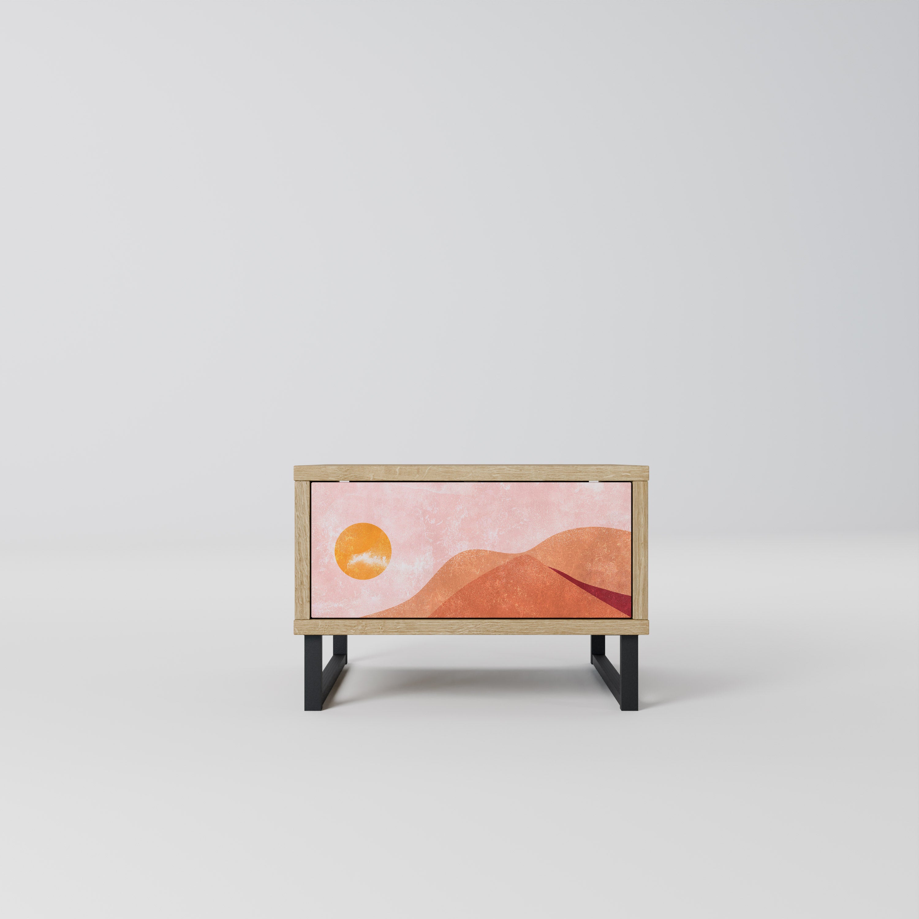 LUMINOUS SUNLIGHT Nightstand in Oak Effect