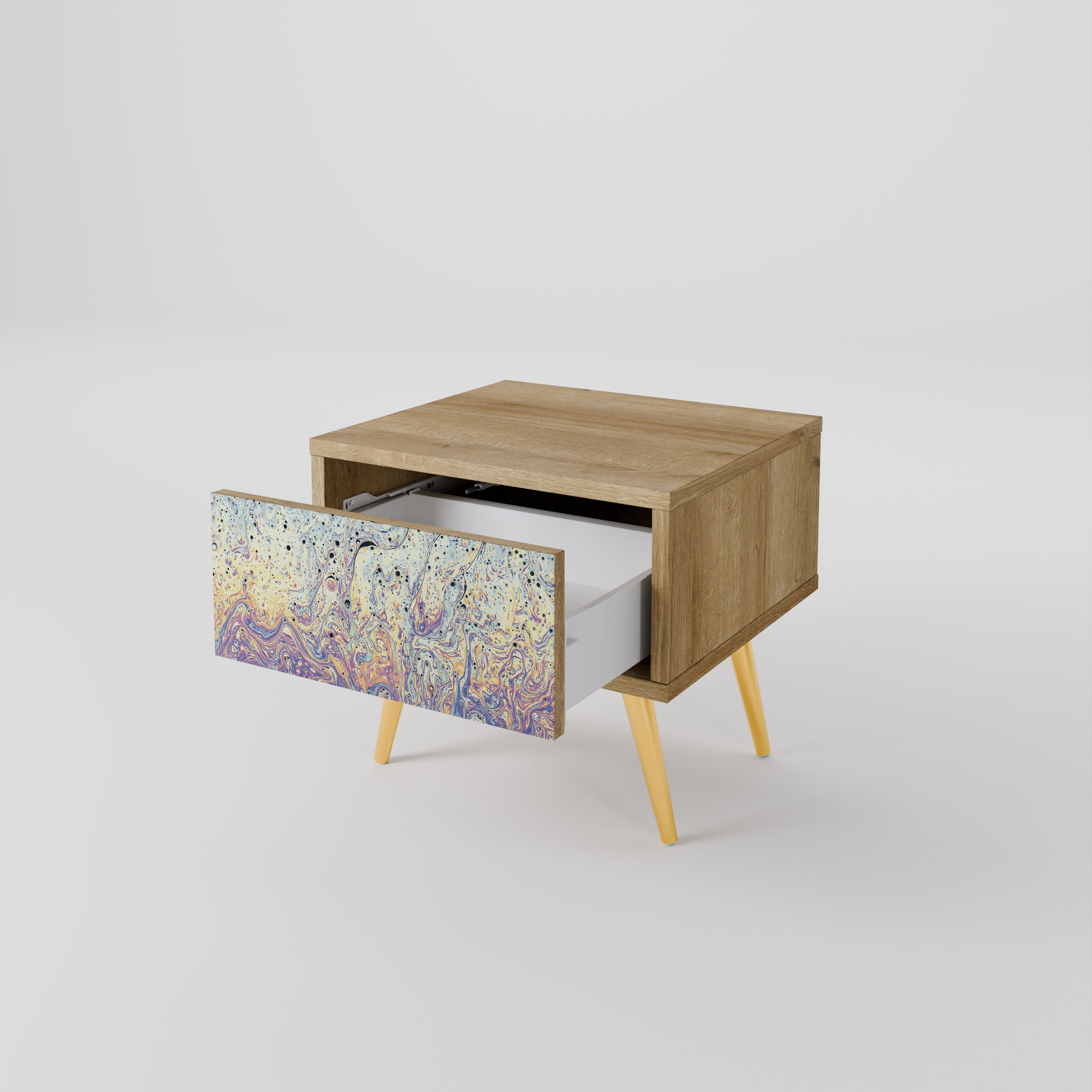 MOSAIC OF COLORS Nightstand in Oak Effect