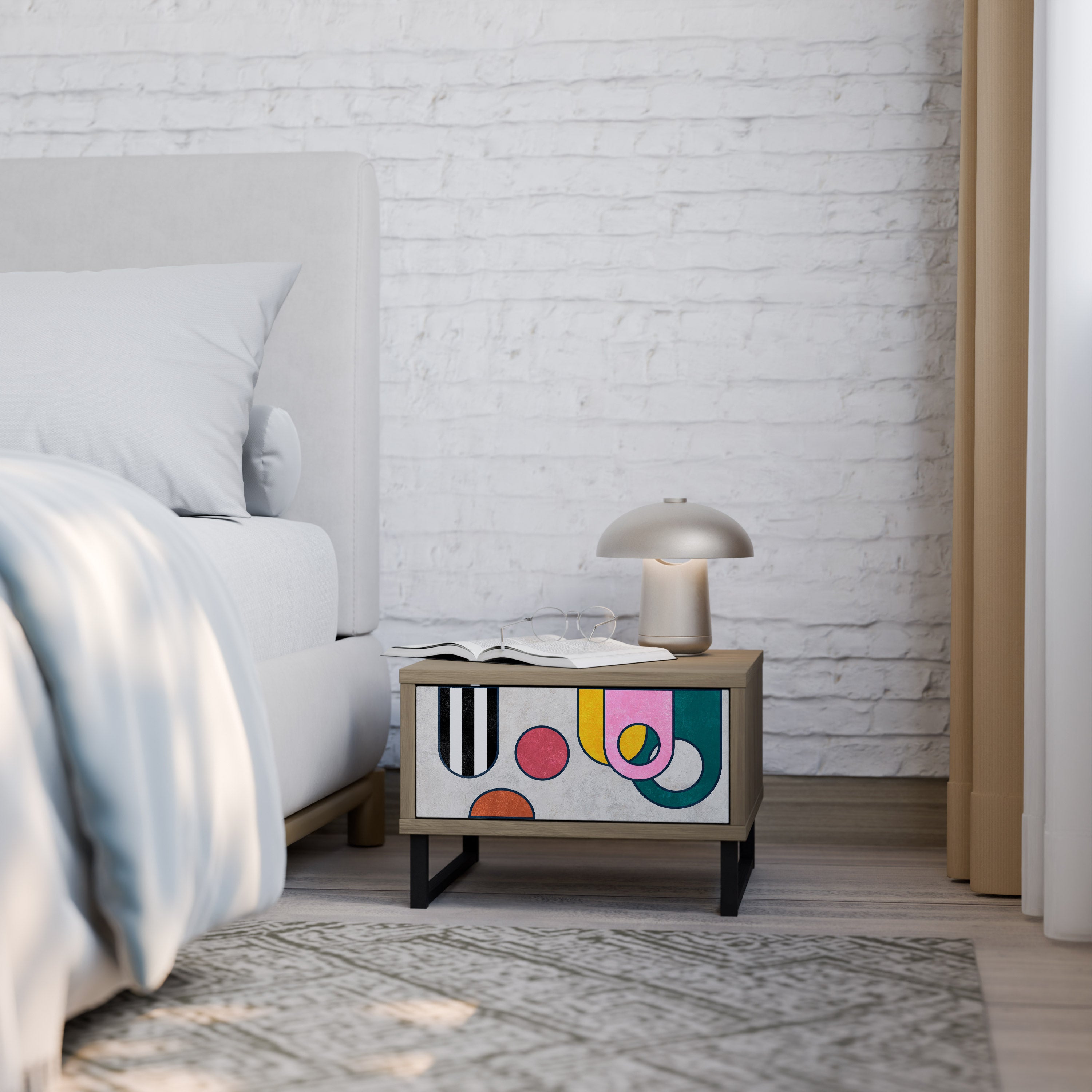 COOL STORY Nightstand in Oak Effect