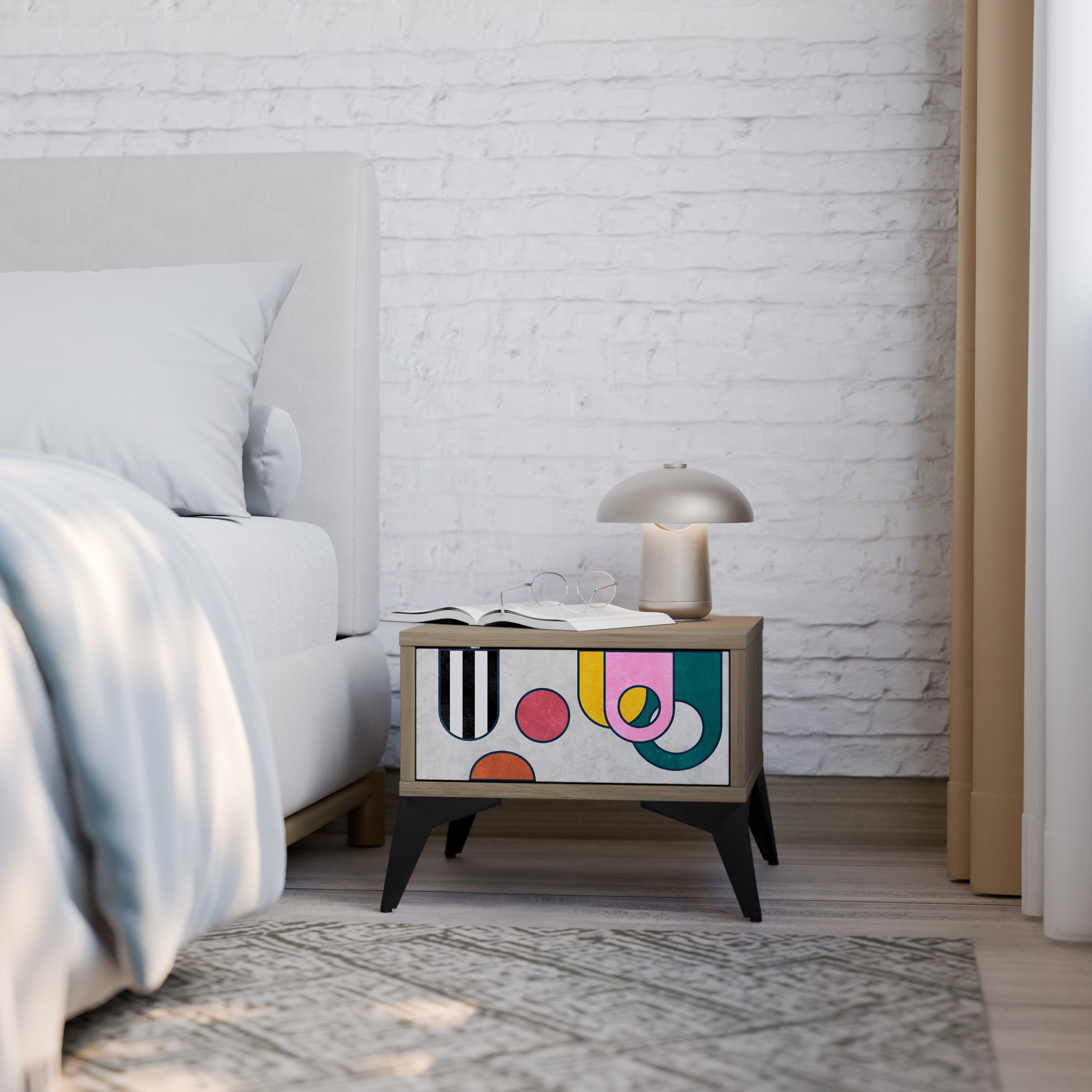 COOL STORY Nightstand in Oak Effect