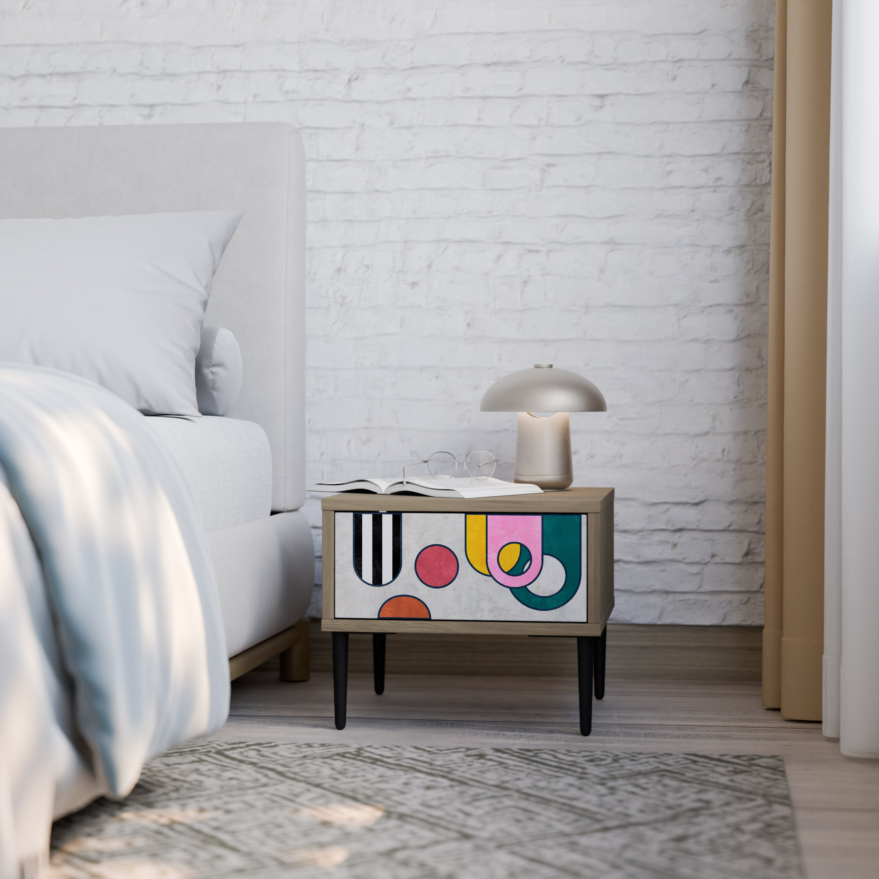 COOL STORY Nightstand in Oak Effect