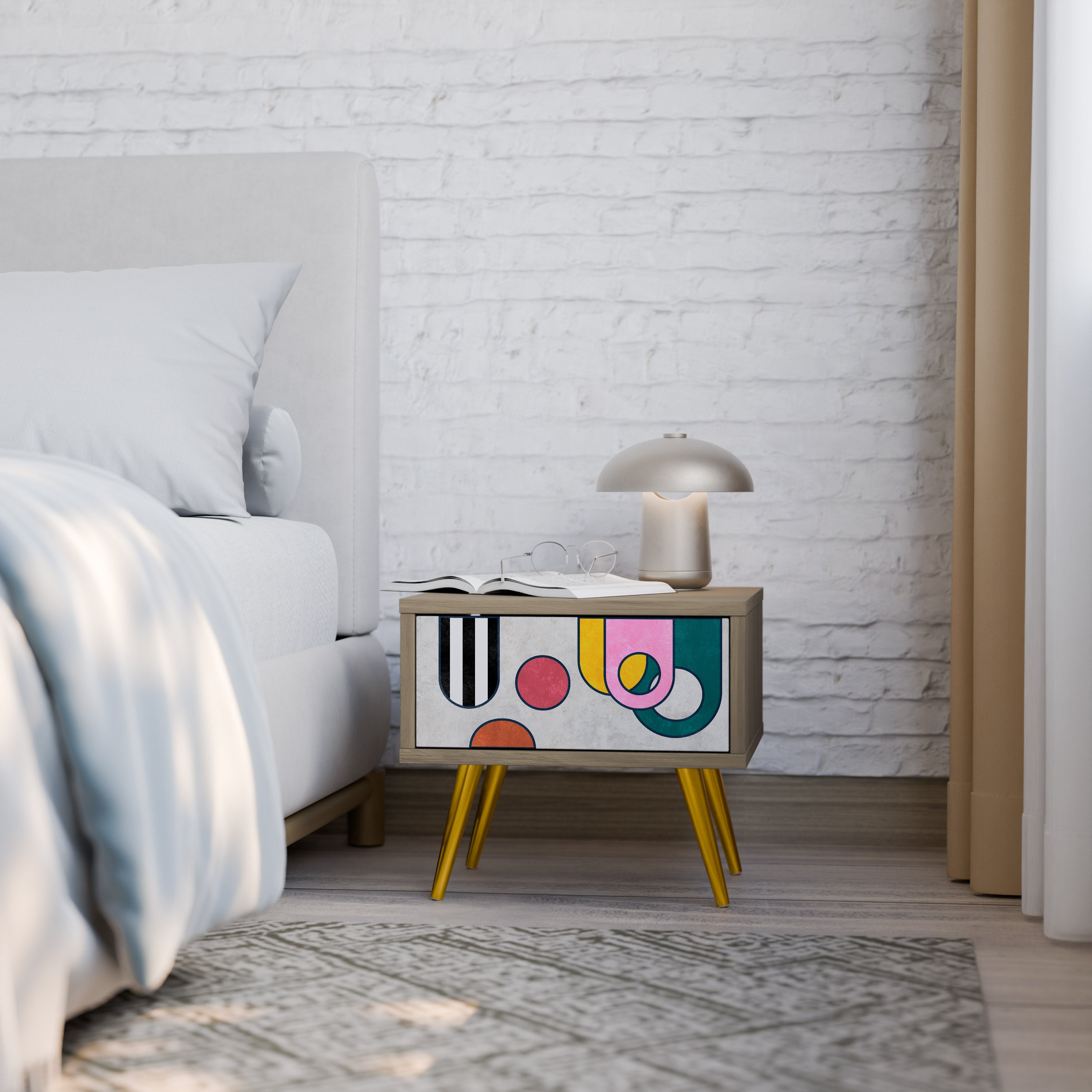COOL STORY Nightstand in Oak Effect