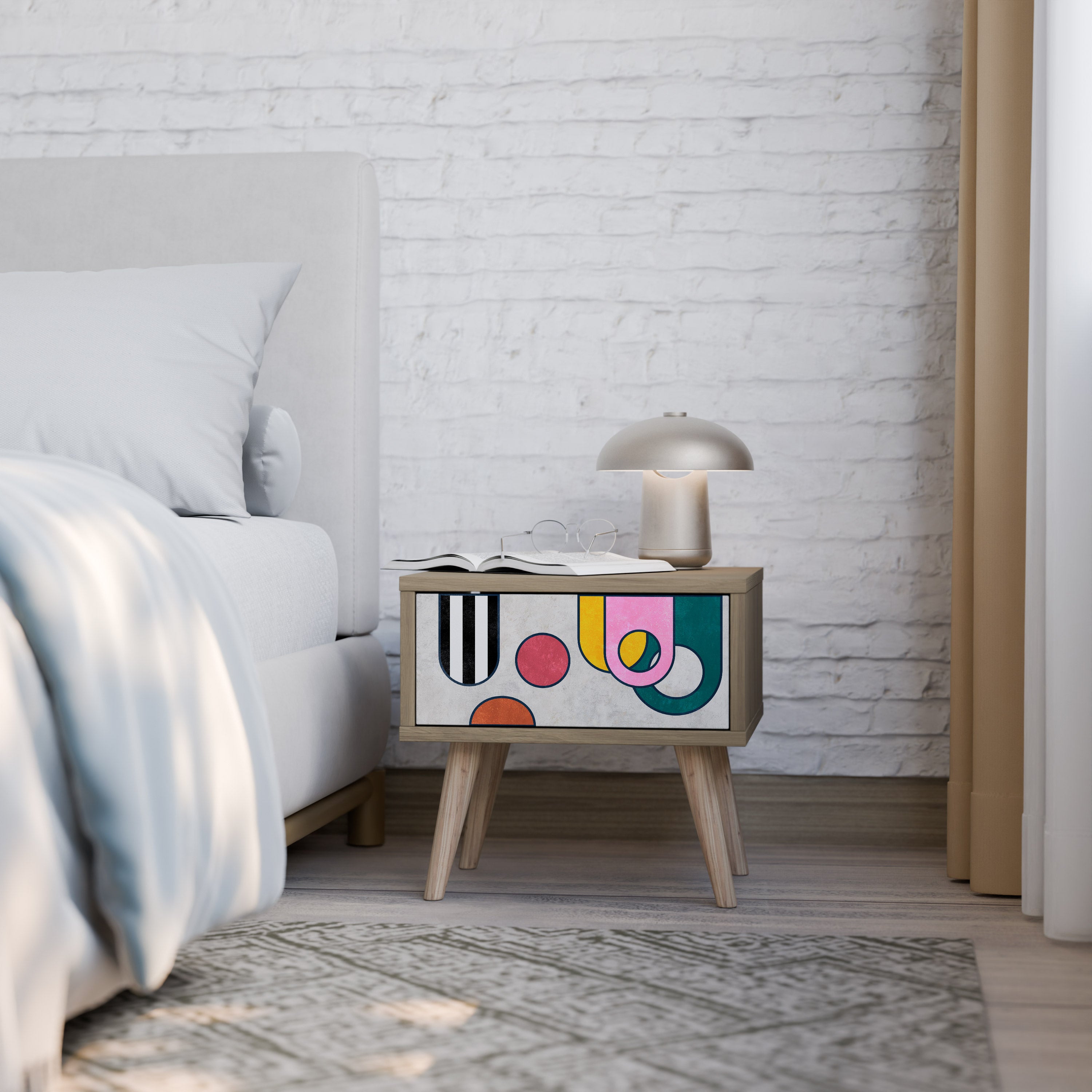 COOL STORY Nightstand in Oak Effect