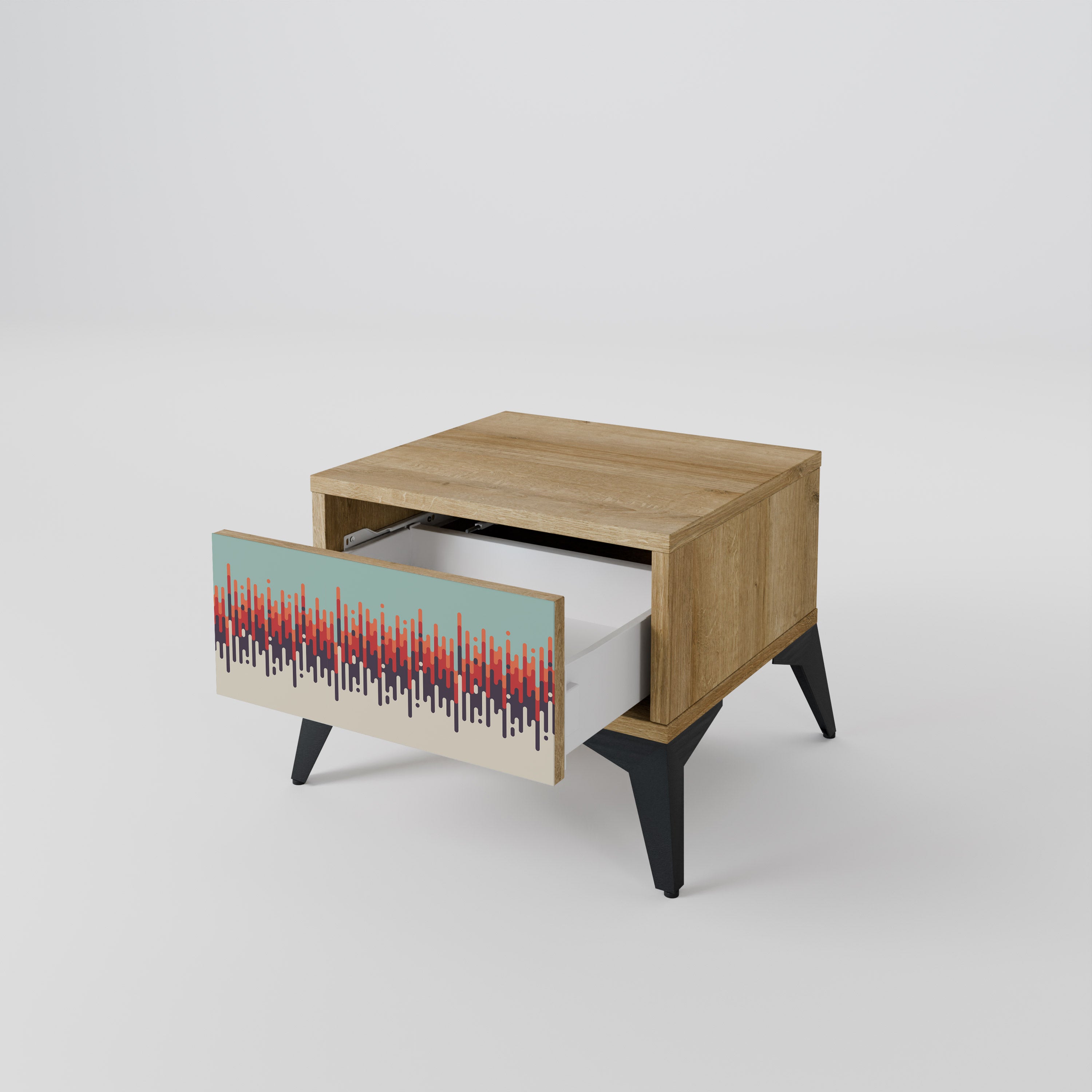 CHROMA CONTOURS Nightstand in Oak Effect