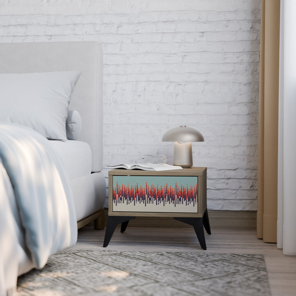 CHROMA CONTOURS Nightstand in Oak Effect