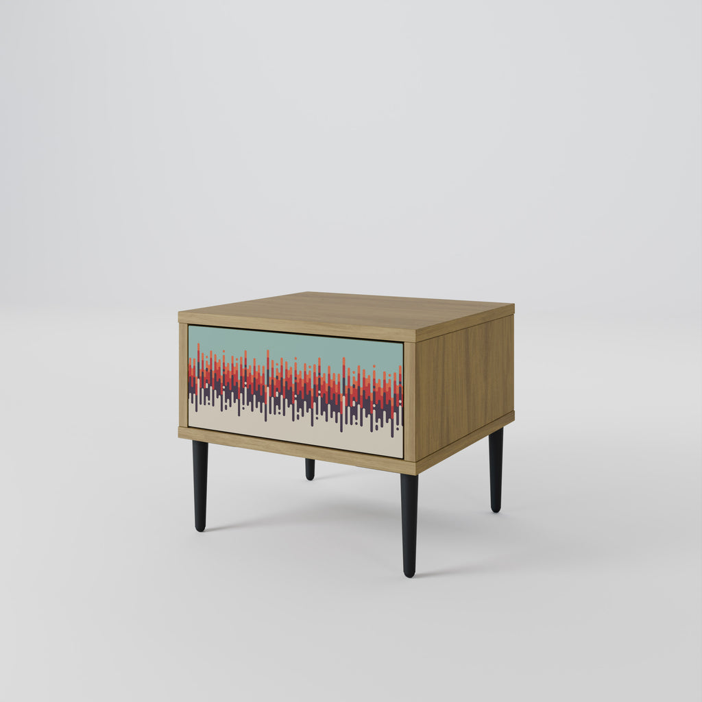 CHROMA CONTOURS Nightstand in Oak Effect