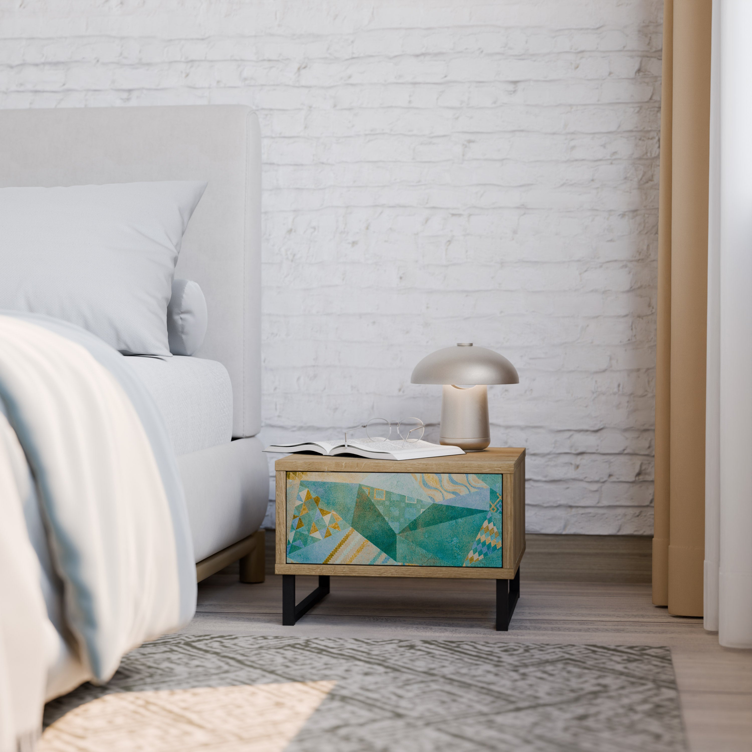 SPECTRUM SPLENDOR Nightstand in Oak Effect