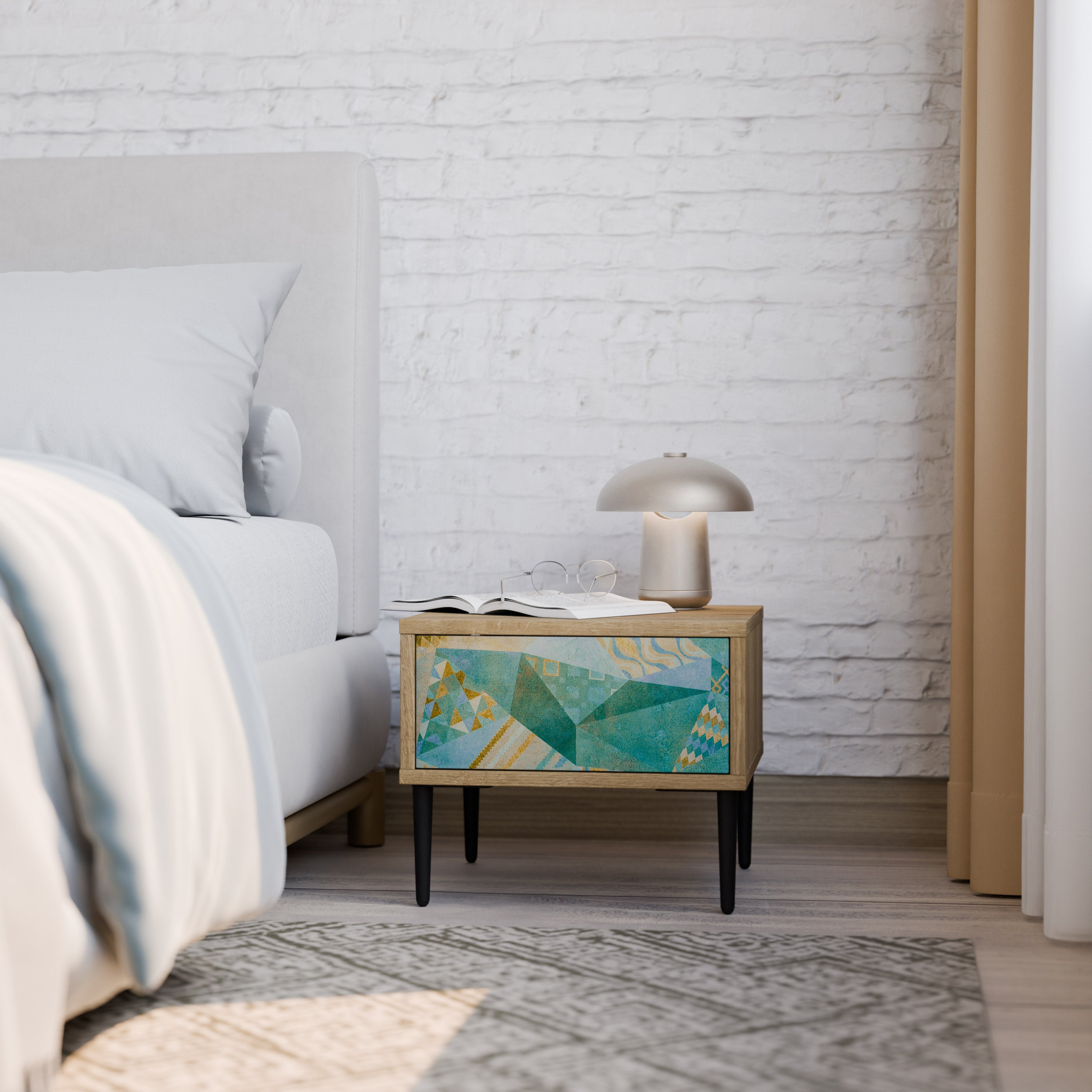 SPECTRUM SPLENDOR Nightstand in Oak Effect