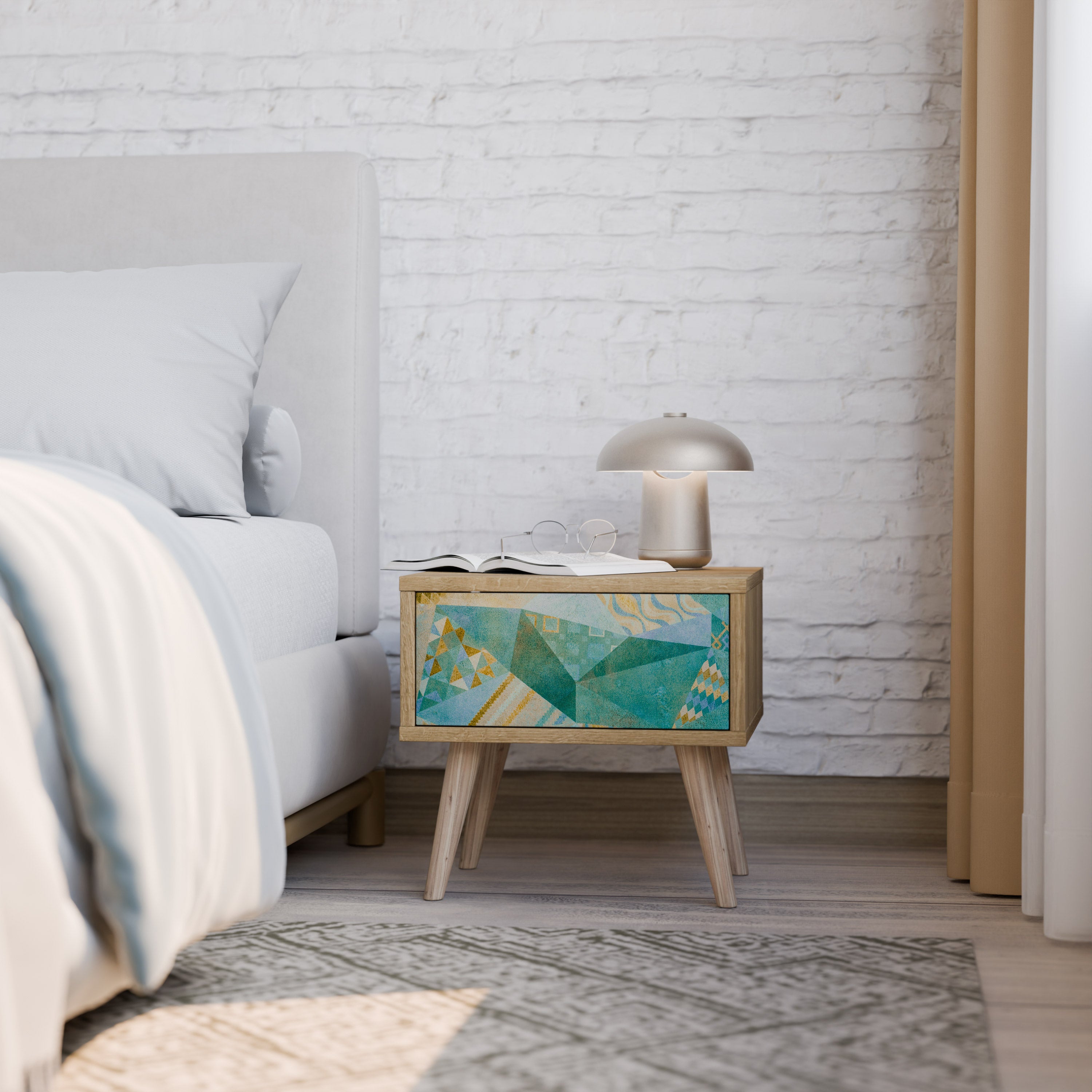 SPECTRUM SPLENDOR Nightstand in Oak Effect